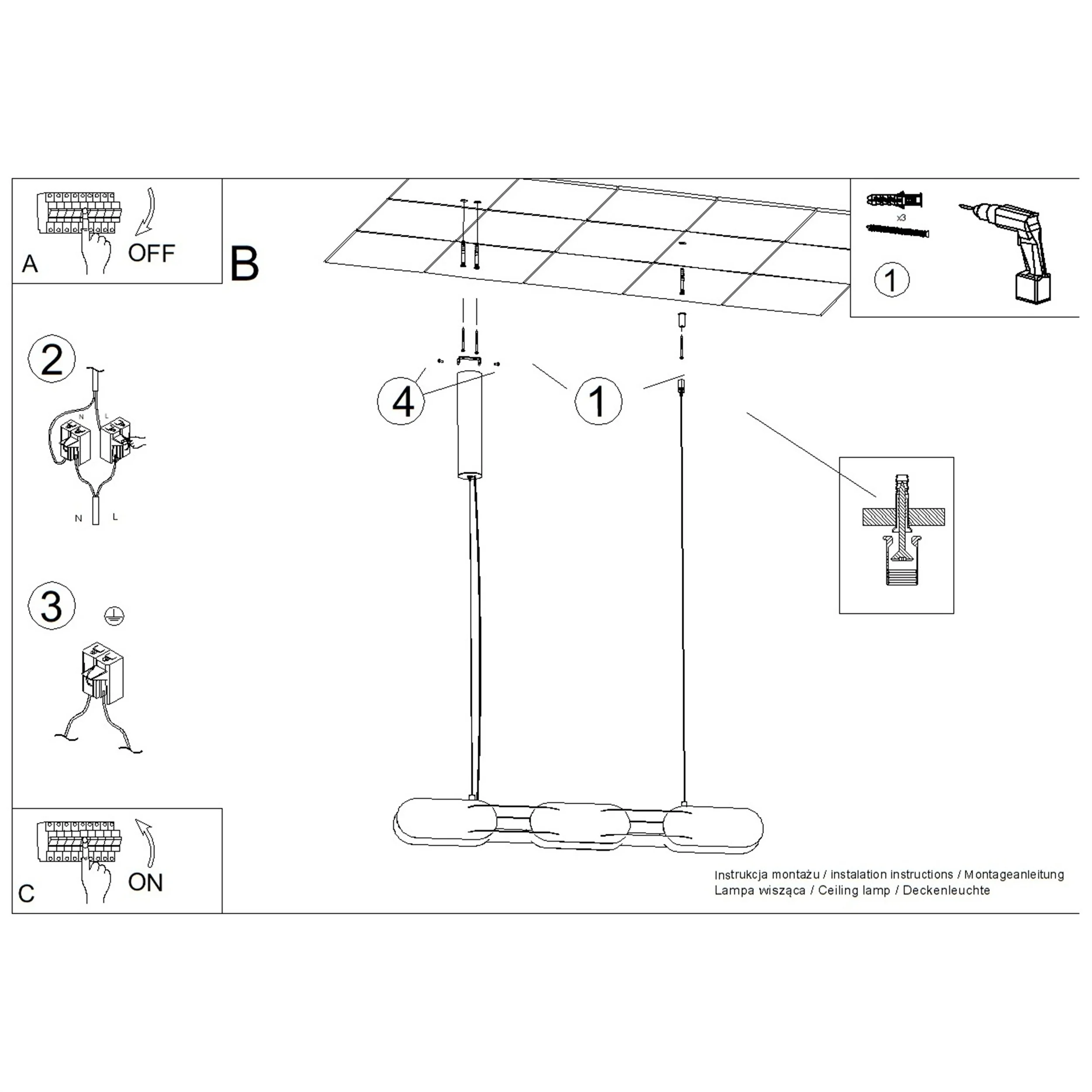 Lampa wisząca Chain 91 cm LED biała - Image 7