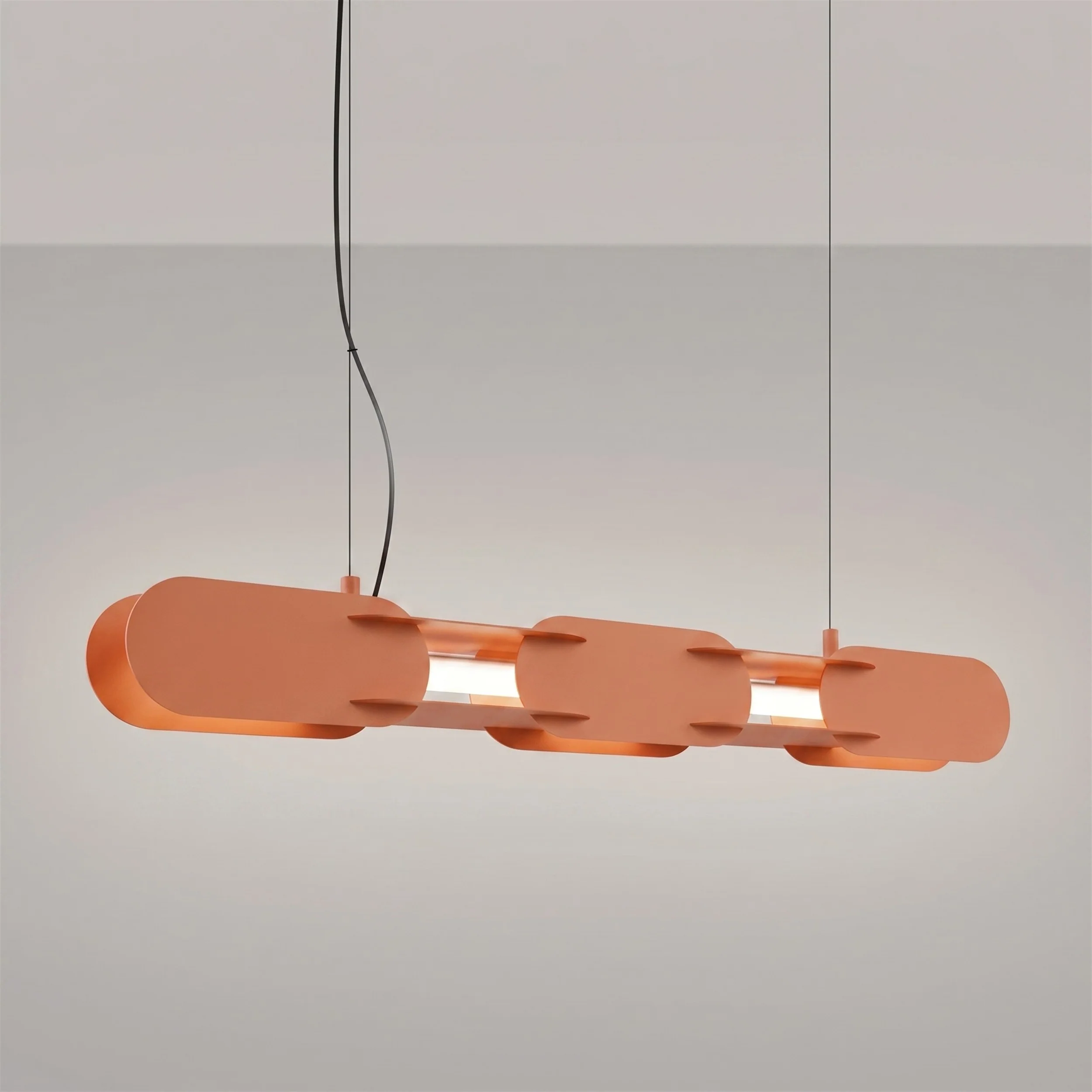 Lampa wisząca Chain 91 cm LED ochra czerwona - Image 3