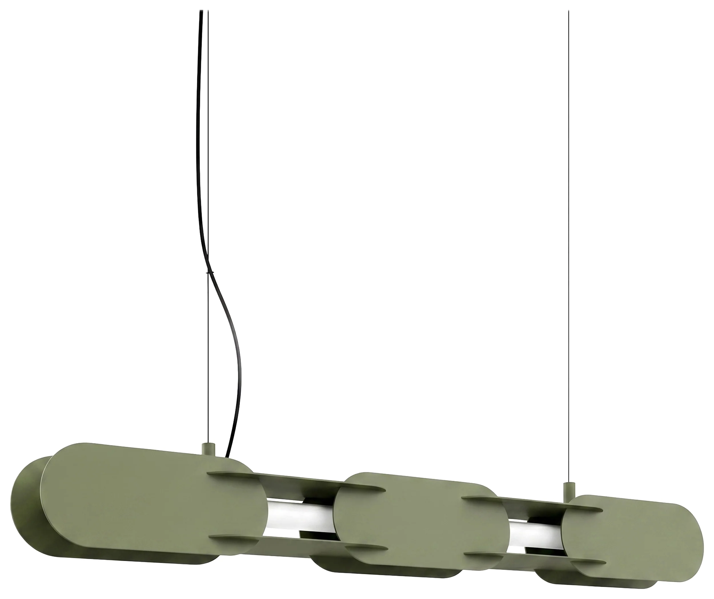 Lampa wisząca Chain 91 cm LED zielona oliwka