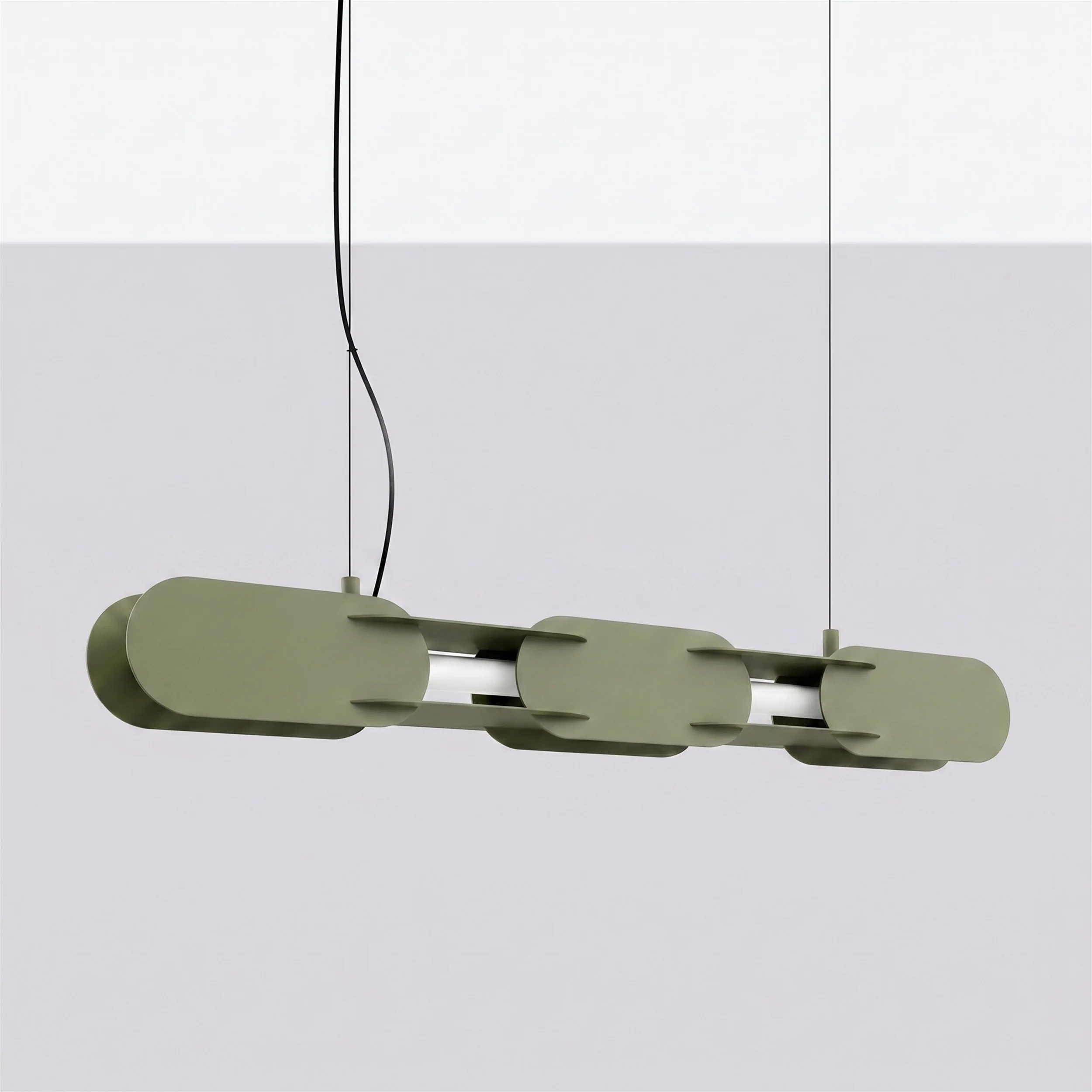 Lampa wisząca Chain 91 cm LED zielona oliwka - Image 2