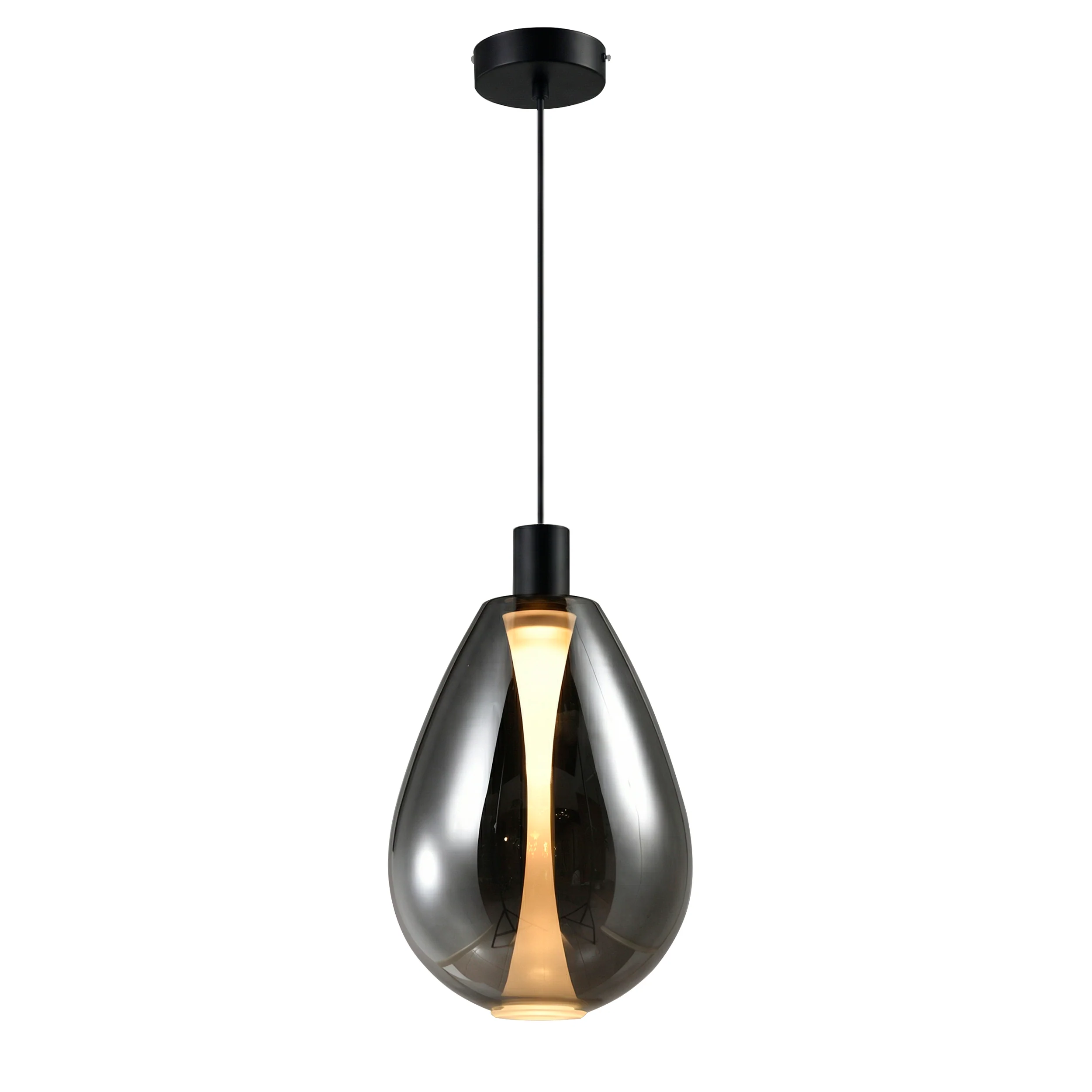 Lampa wisząca Denso 20 czarna G9 5W z dymionym kloszem