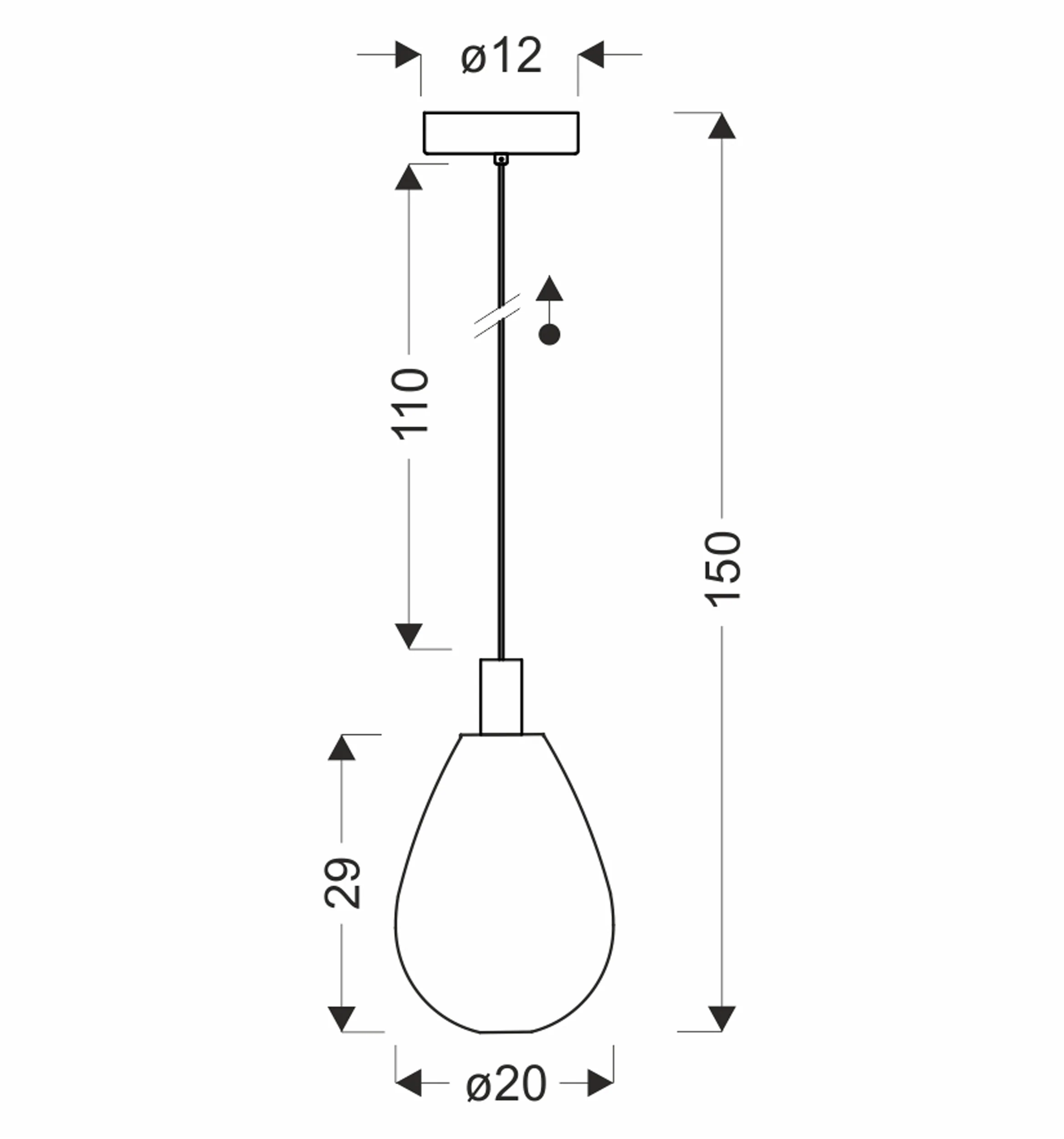 Lampa wisząca Denso 20 czarna G9 5W z dymionym kloszem - Image 4