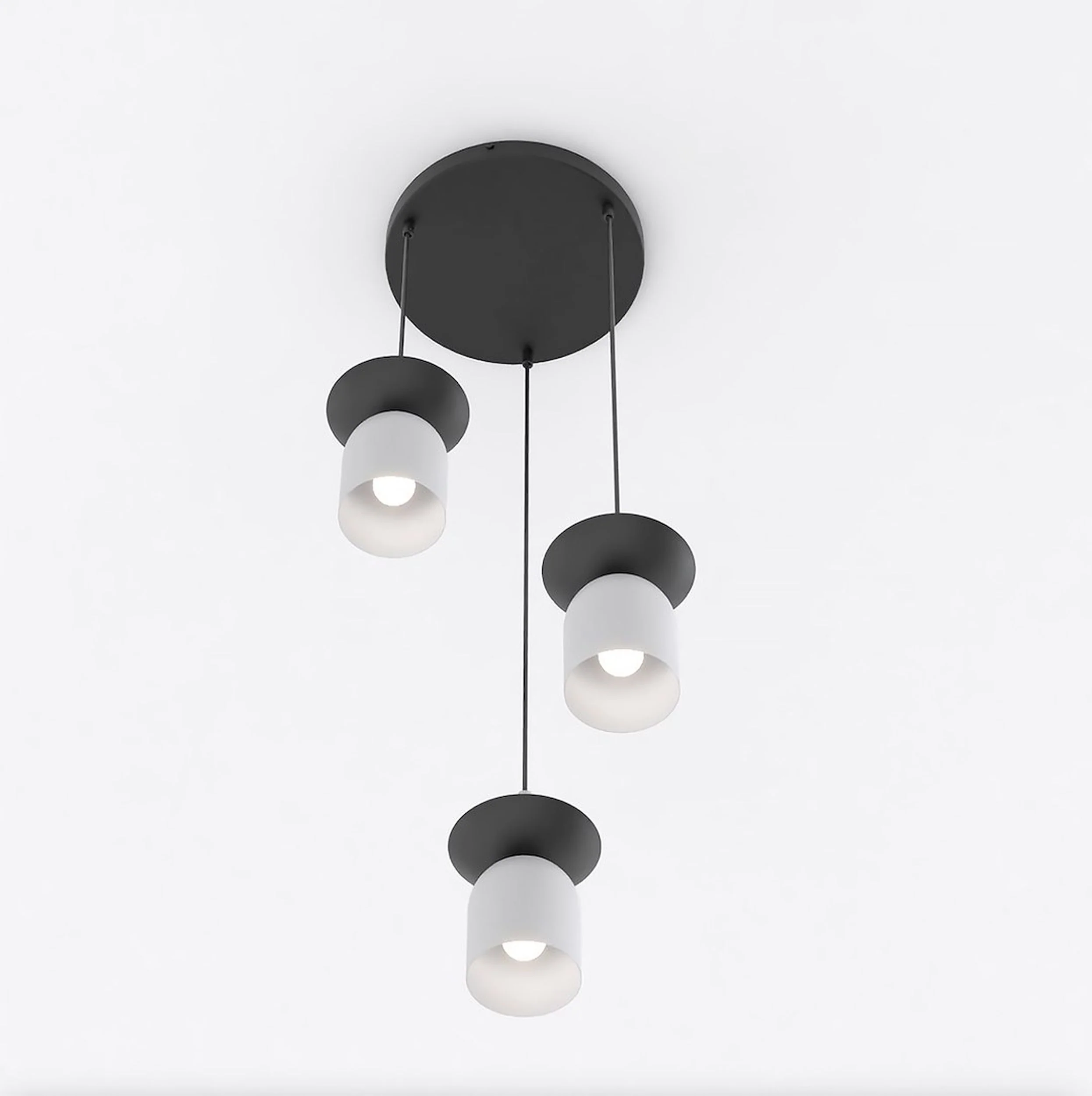 Lampa wisząca Ego x3 czarny/ciepły szary na okrągłej podsufitce - Image 2