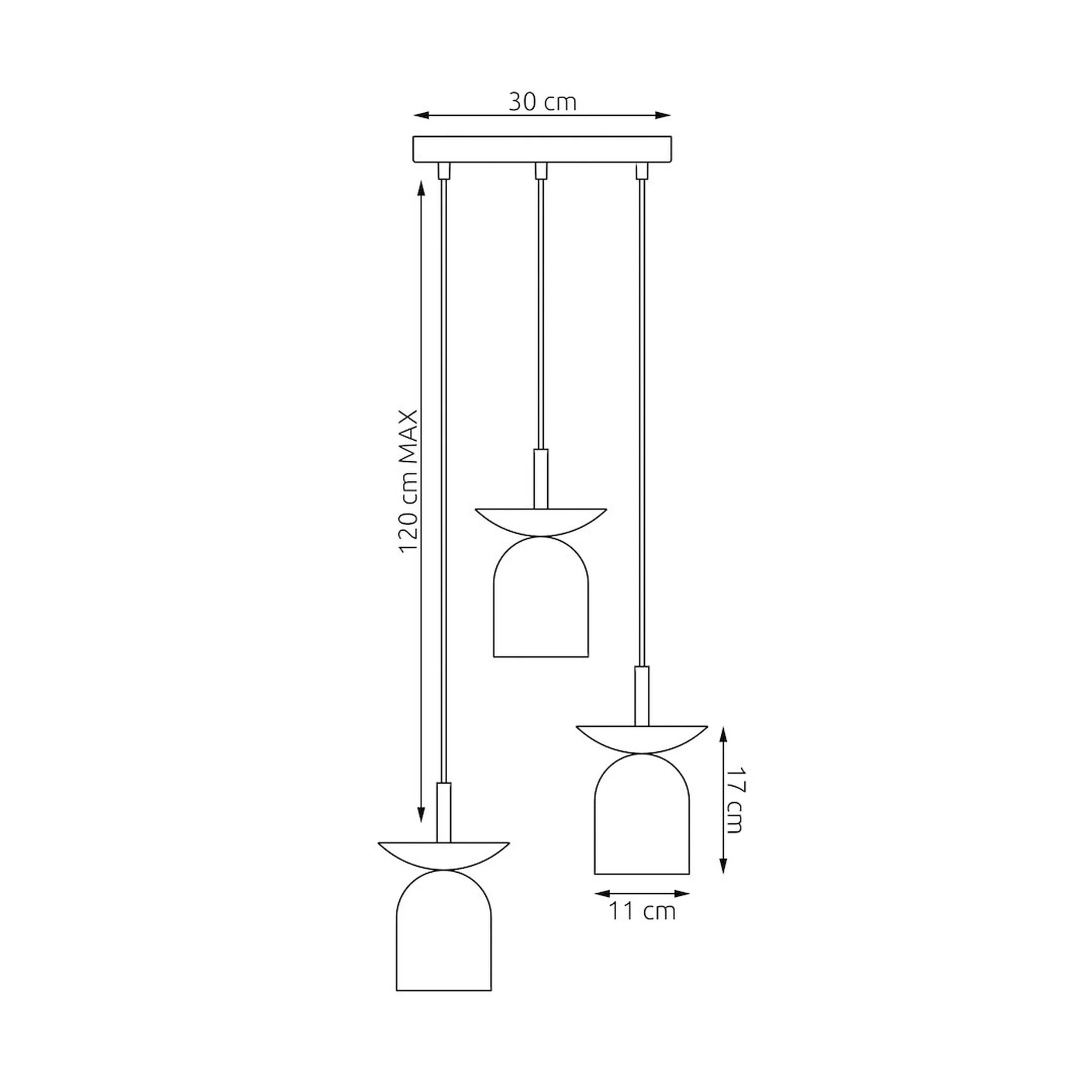 Lampa wisząca Ego x3 czarny/ciepły szary na okrągłej podsufitce - Image 3