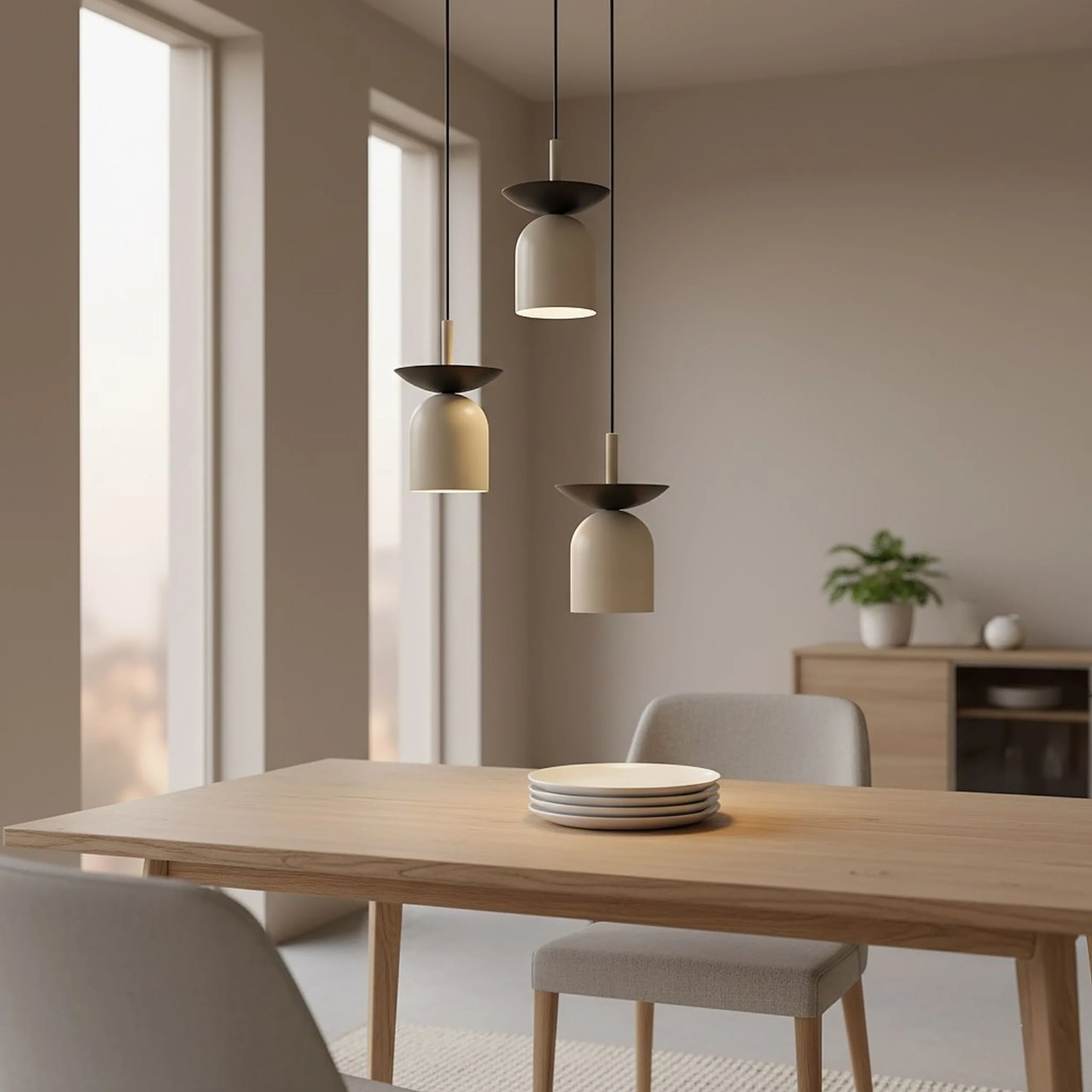 Lampa wisząca Ego x3 czarny/mokka na okrągłej podsufitce - Image 3