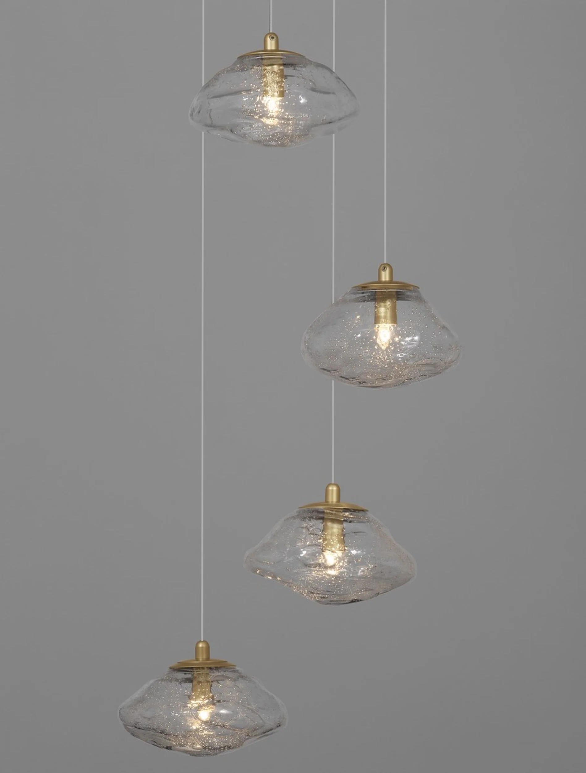 Lampa wisząca Elanke x5 na okrągłej podsufitce złota - Image 6