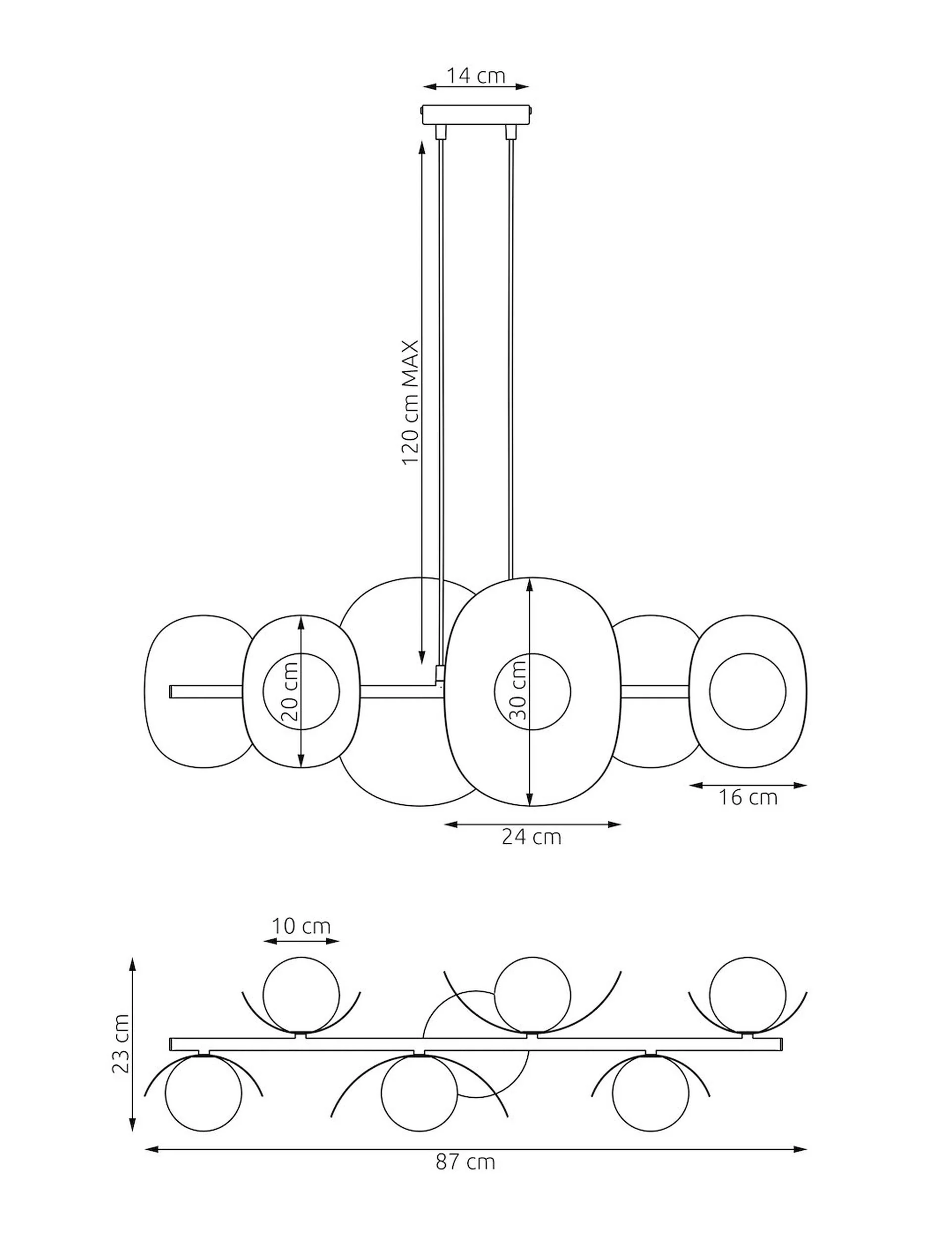Lampa wisząca Elementi x6 mokka - Image 5
