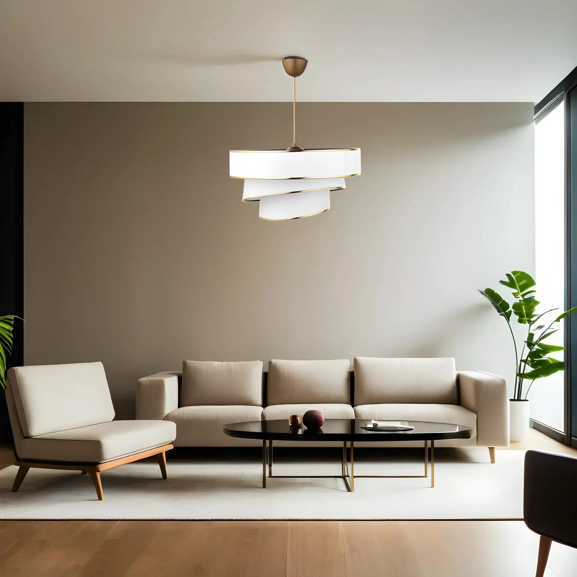 Lampa wisząca Encolust biały/złoty - Image 2