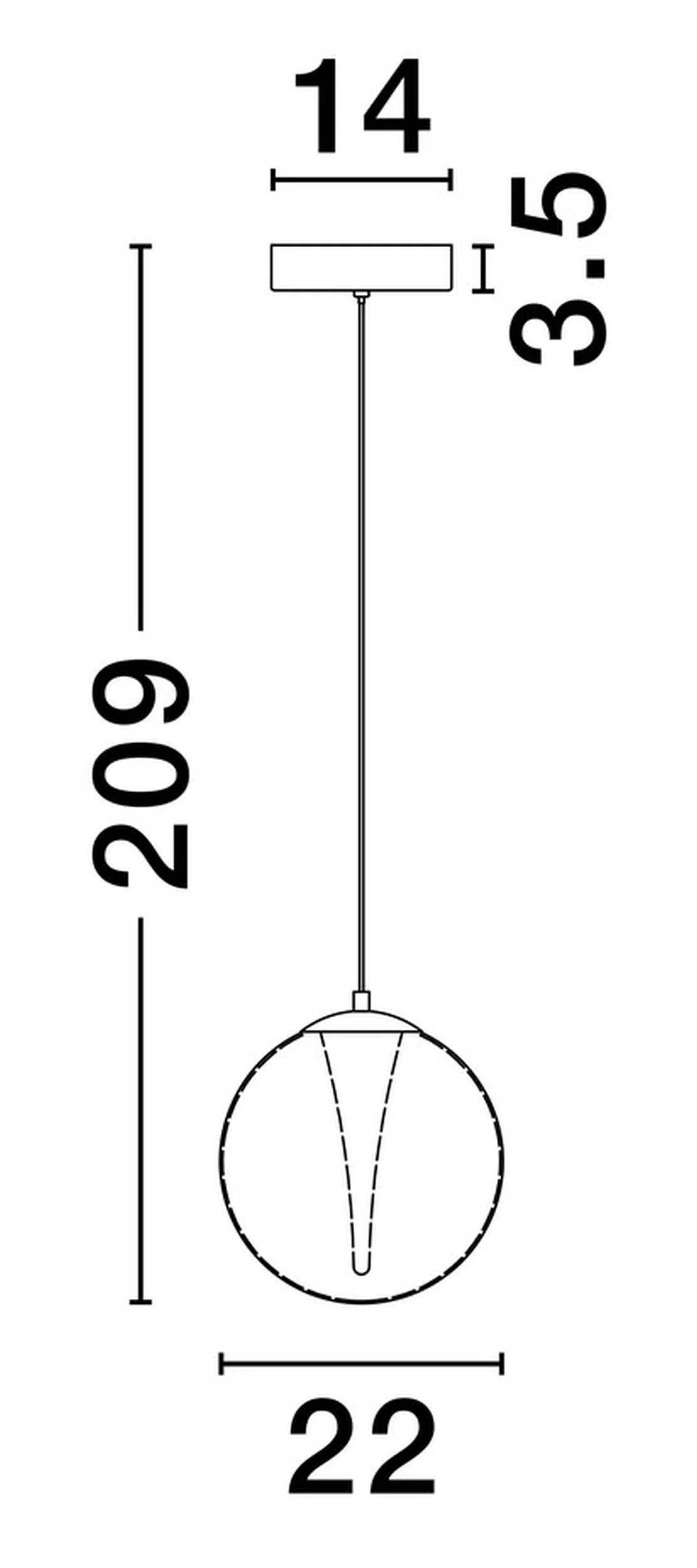 Lampa wisząca Eviline LED x1 złota - Image 6