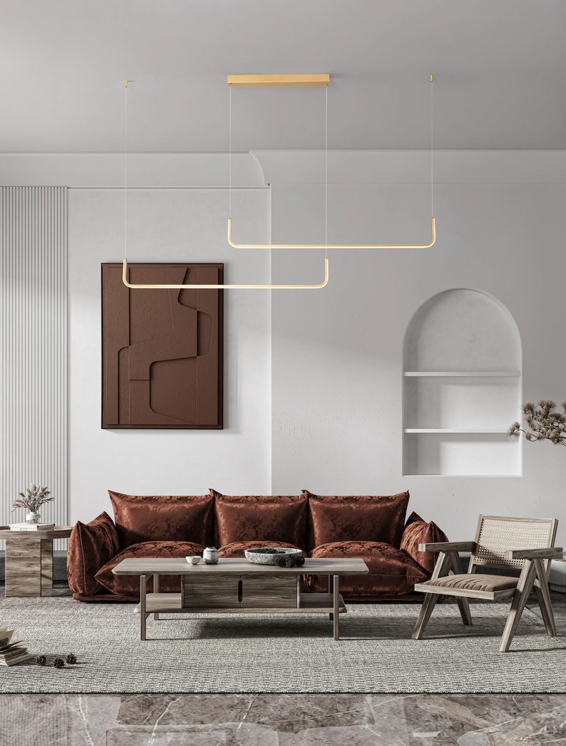 Lampa wisząca Frynell LED złota - Image 2