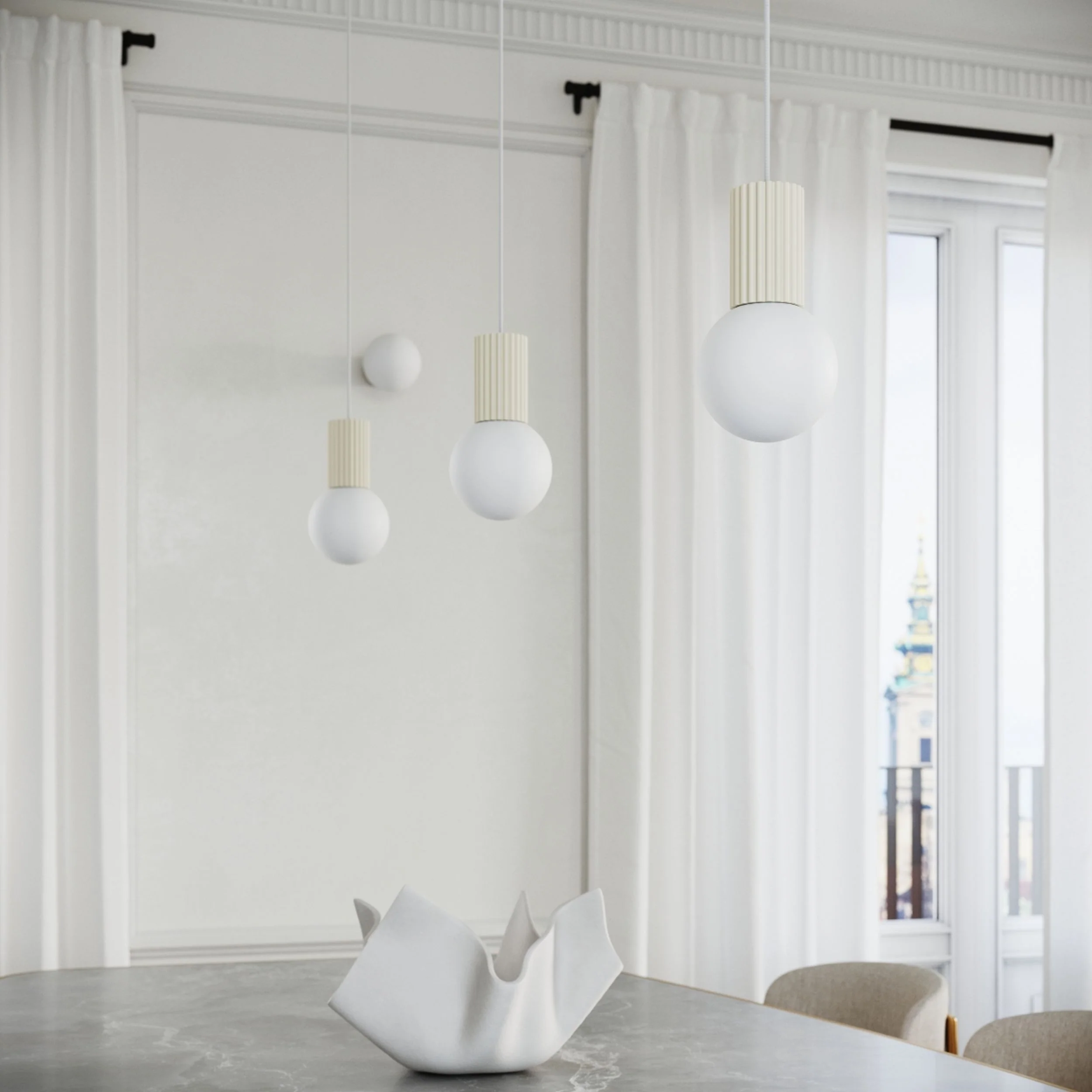 Lampa wisząca Halo 1 beżowa - Image 3