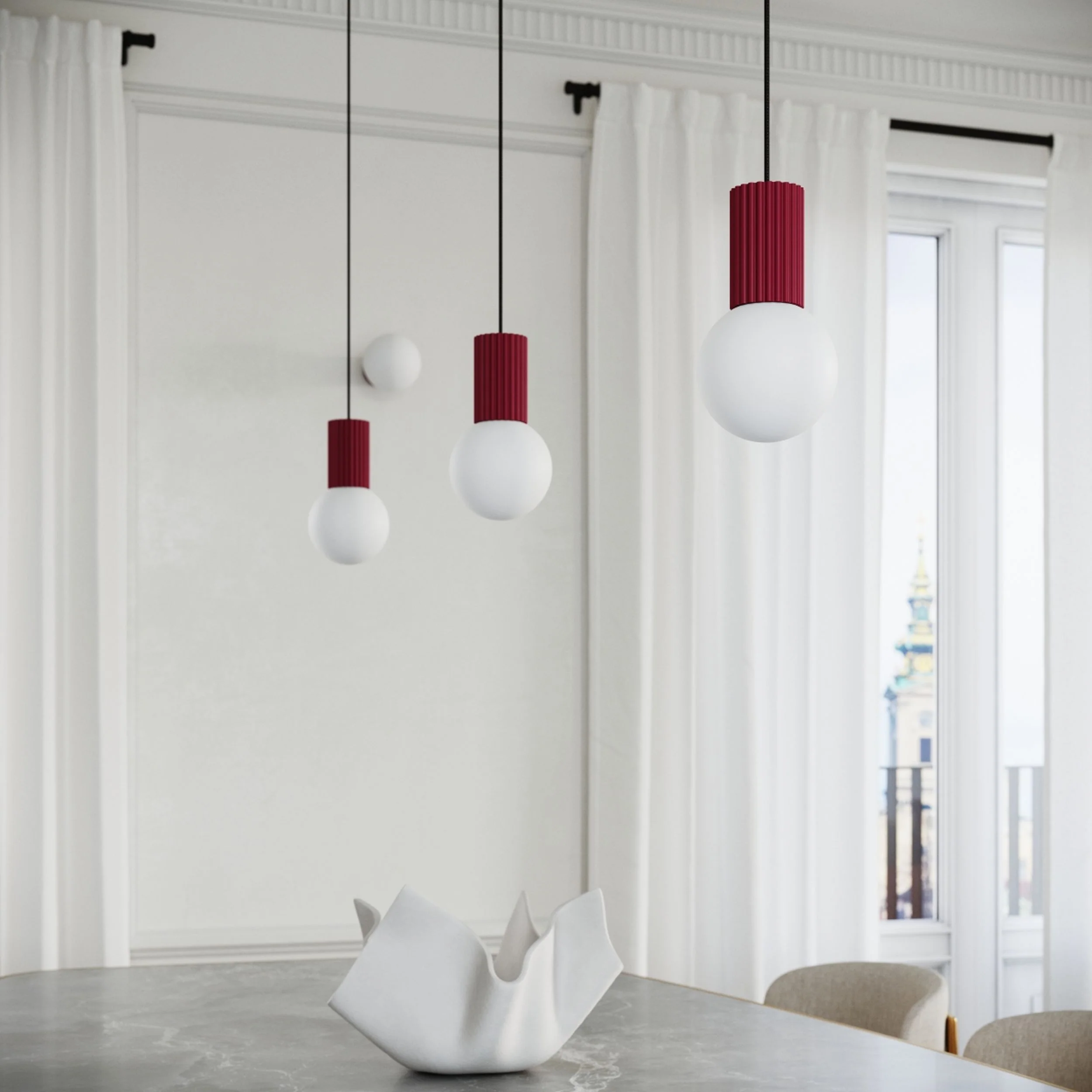 Lampa wisząca Halo 1 burgund - Image 3