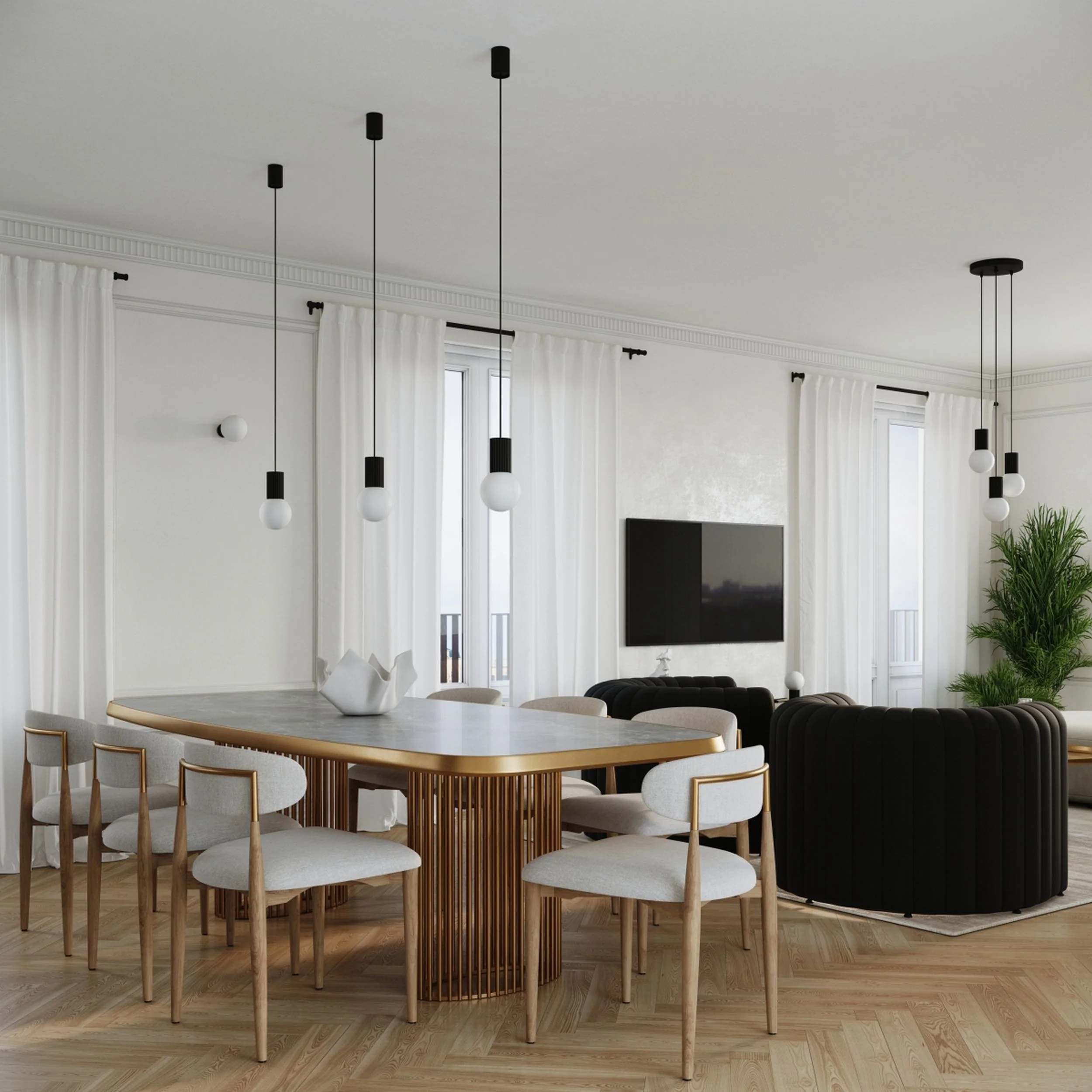 Lampa wisząca Halo 1 czarna - Image 2