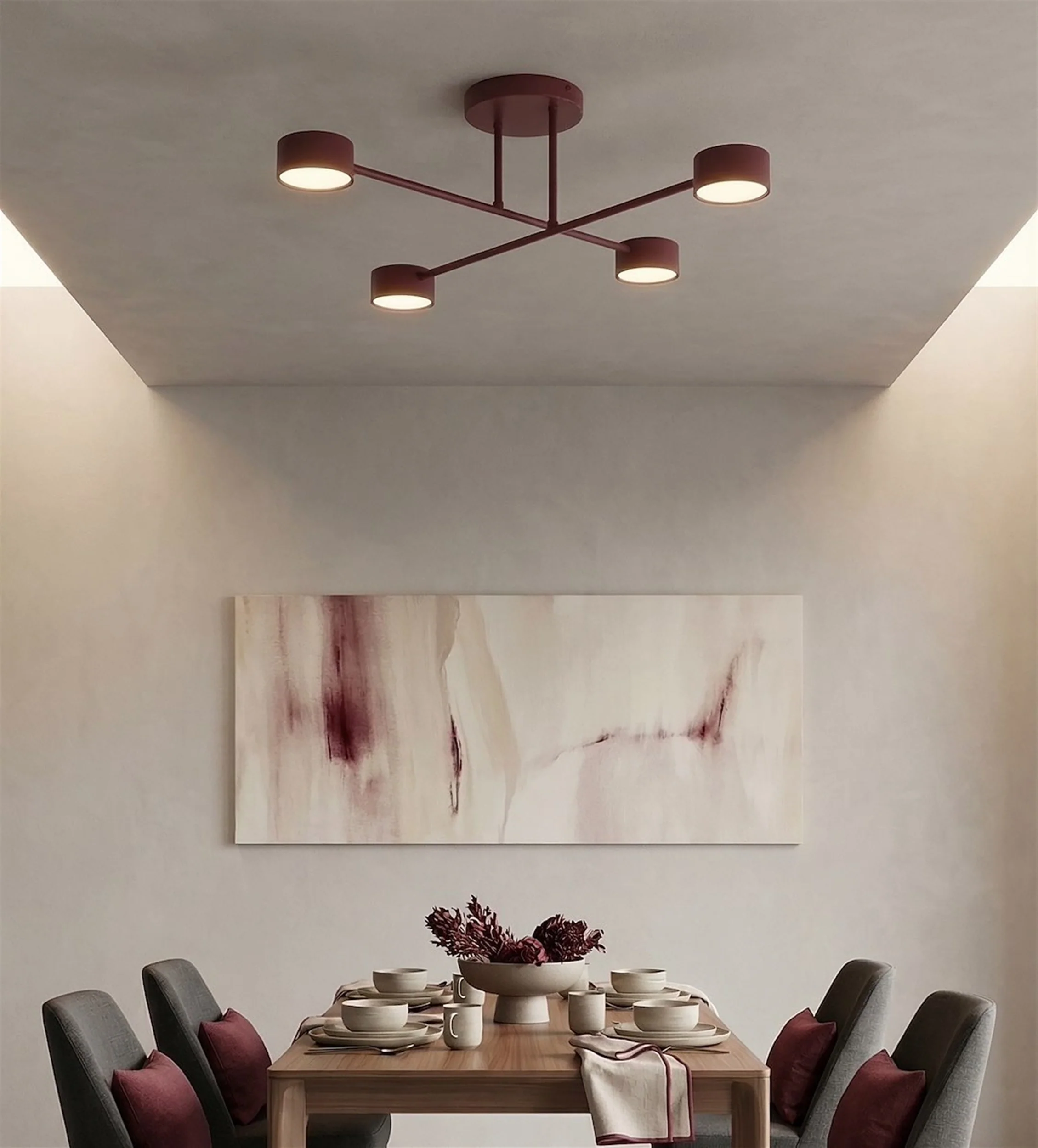 Lampa wisząca Halo x4 burgundowa - Image 3