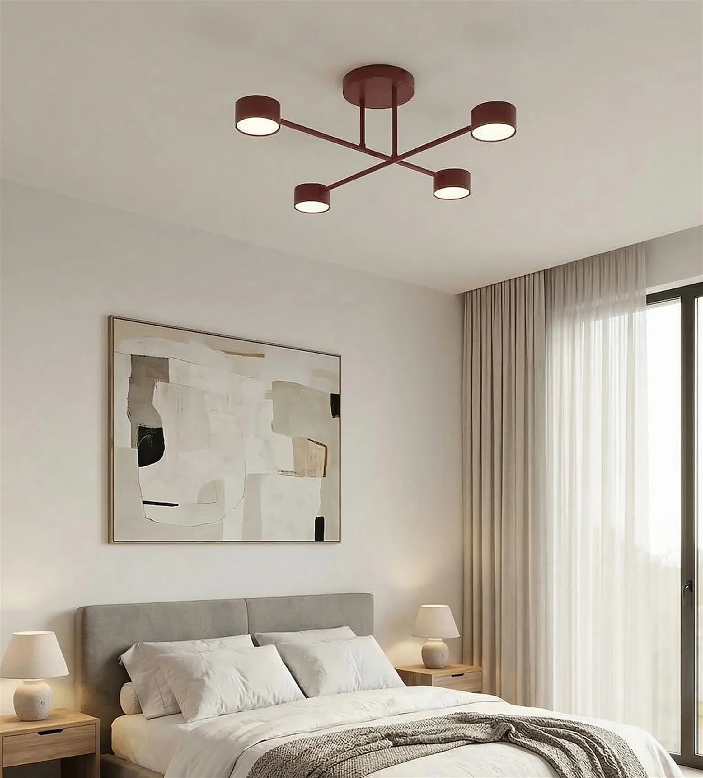 Lampa wisząca Halo x4 burgundowa - Image 4