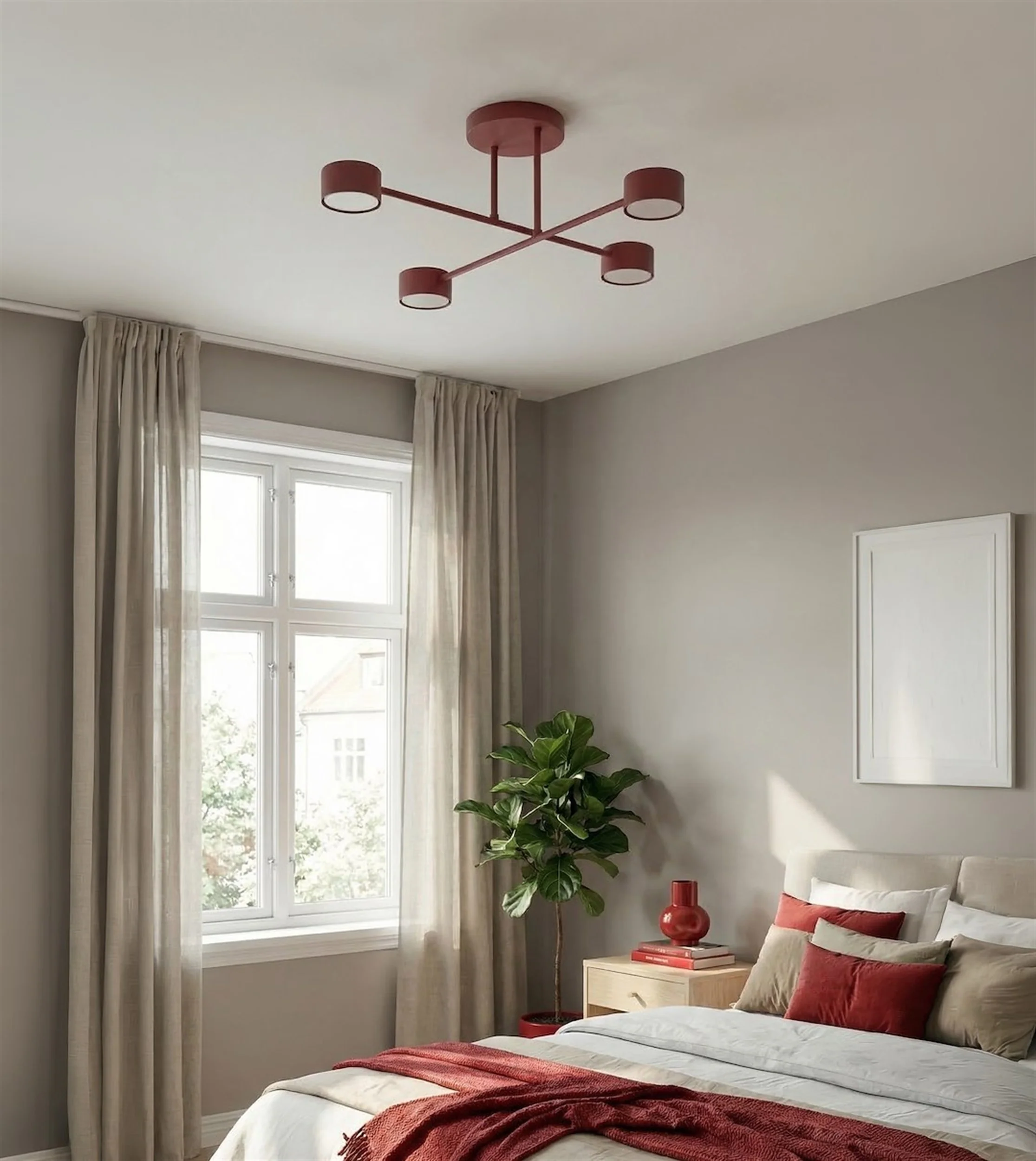 Lampa wisząca Halo x4 burgundowa - Image 5