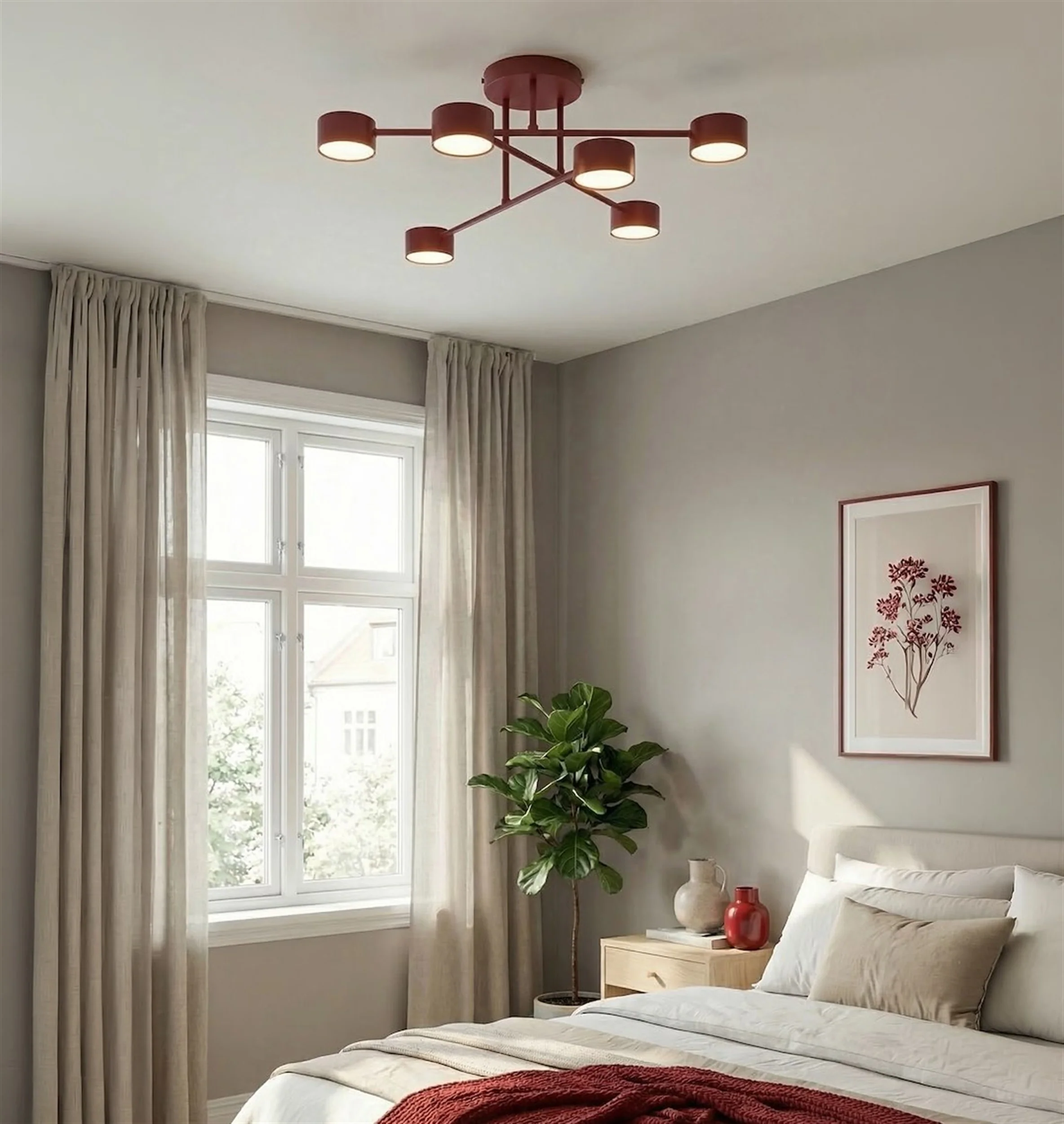 Lampa wisząca Halo x6 burgundowa - Image 4