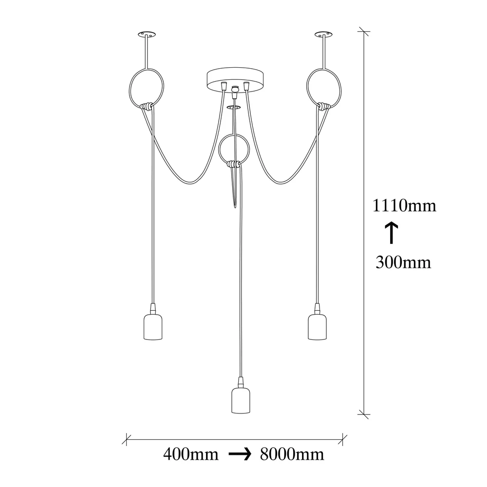 Lampa wisząca Inidil x3 industrialna czarna - Image 5