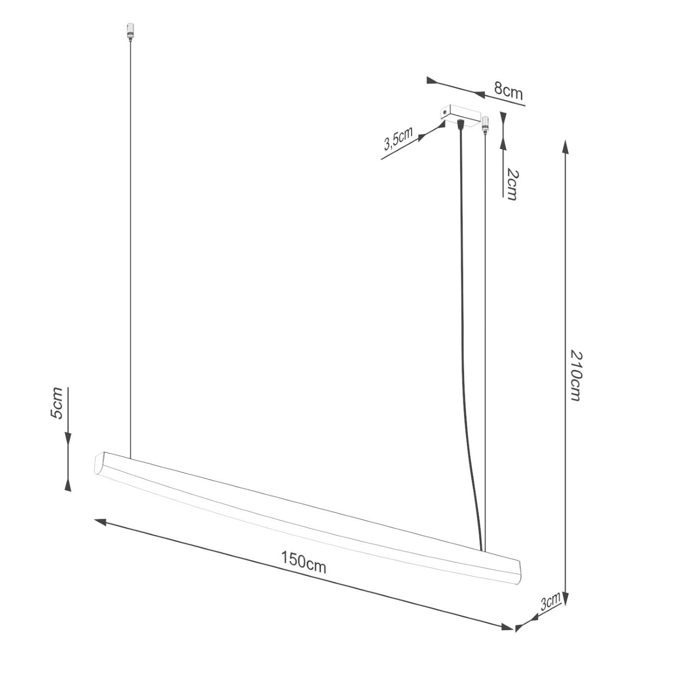Lampa wisząca Jorun LED 150 cm biała 4000K - Image 11