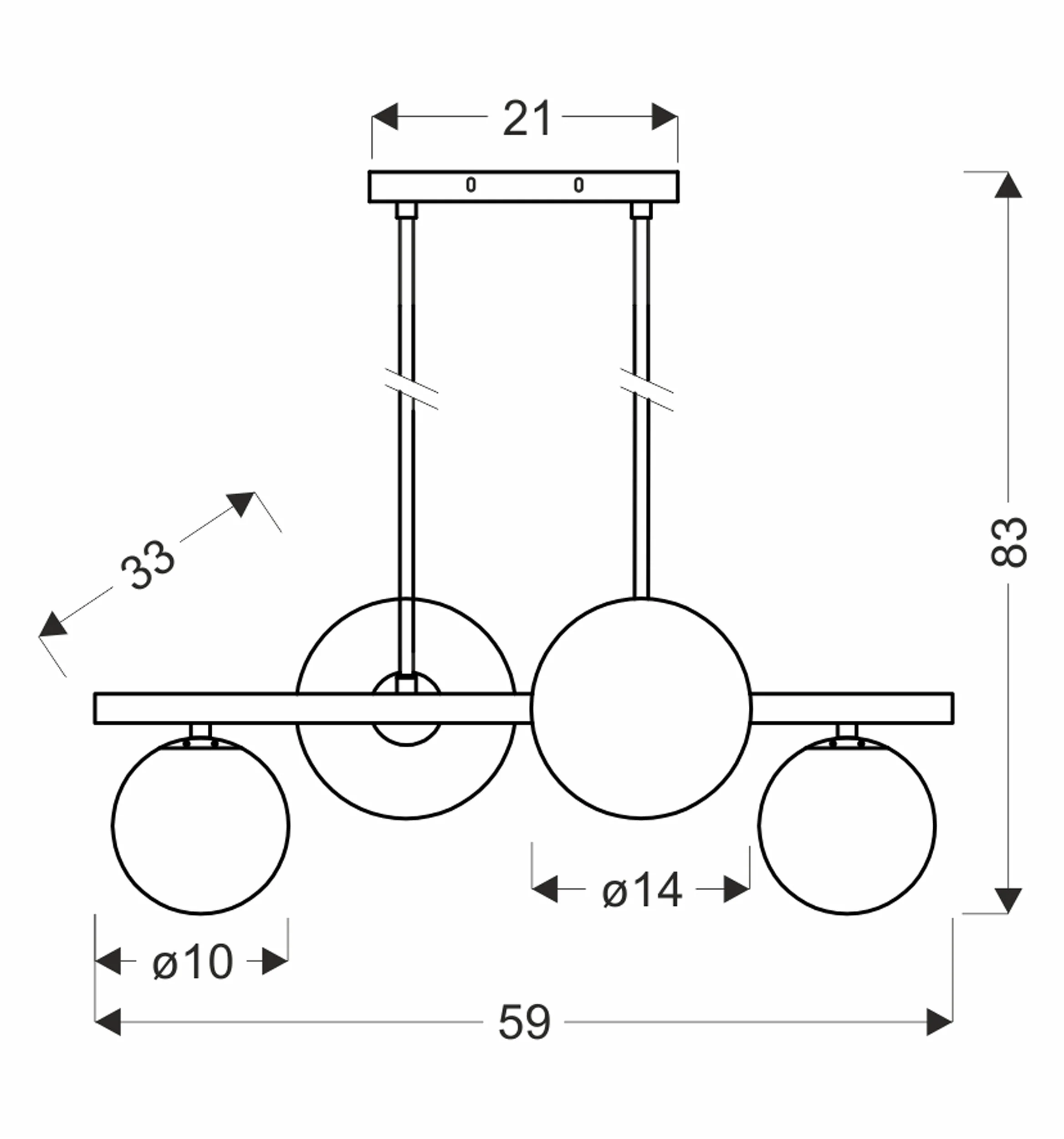 Lampa Wisząca Kama x4 czarno-złota G9 - Image 4