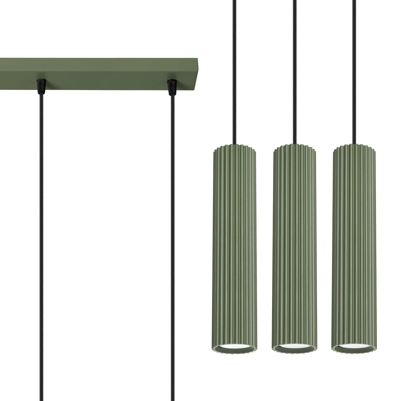 Lampa wisząca Karbon 3L zielona oliwka - Image 2