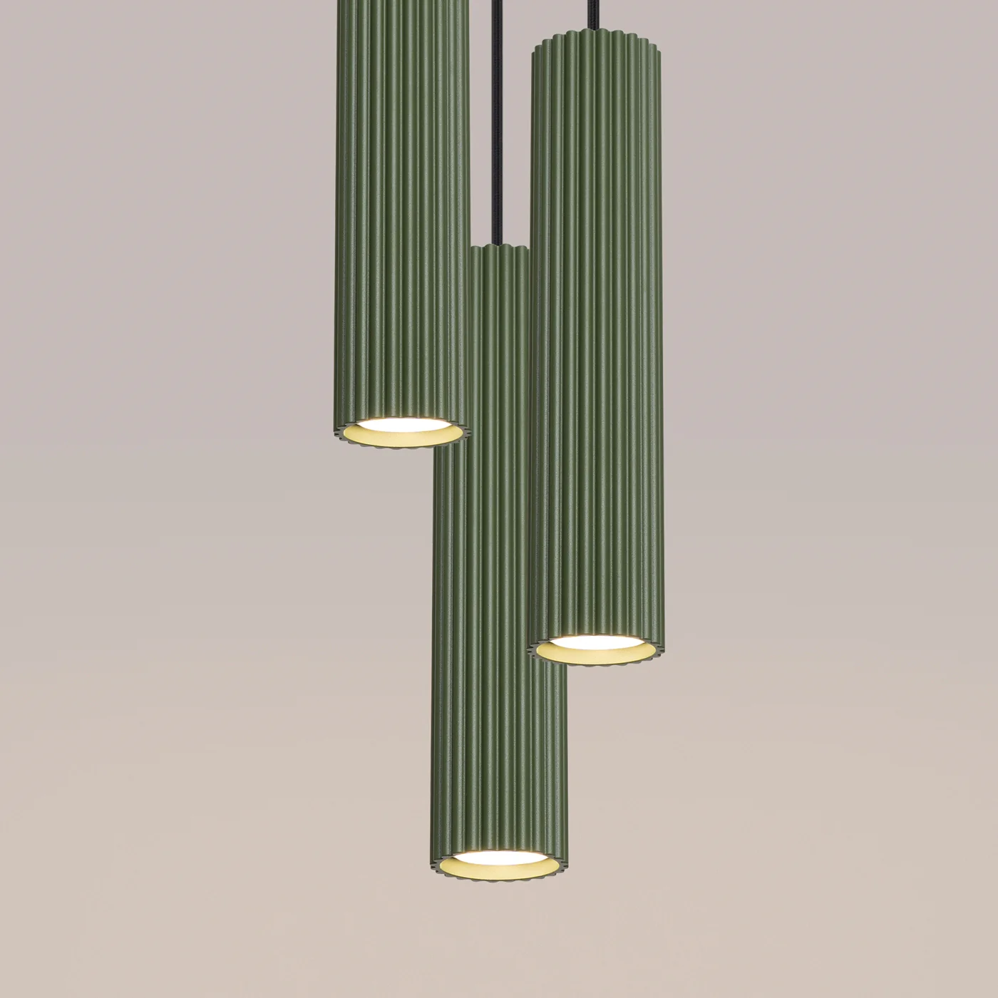 Lampa wisząca Karbon 3P zielona oliwka - Image 8