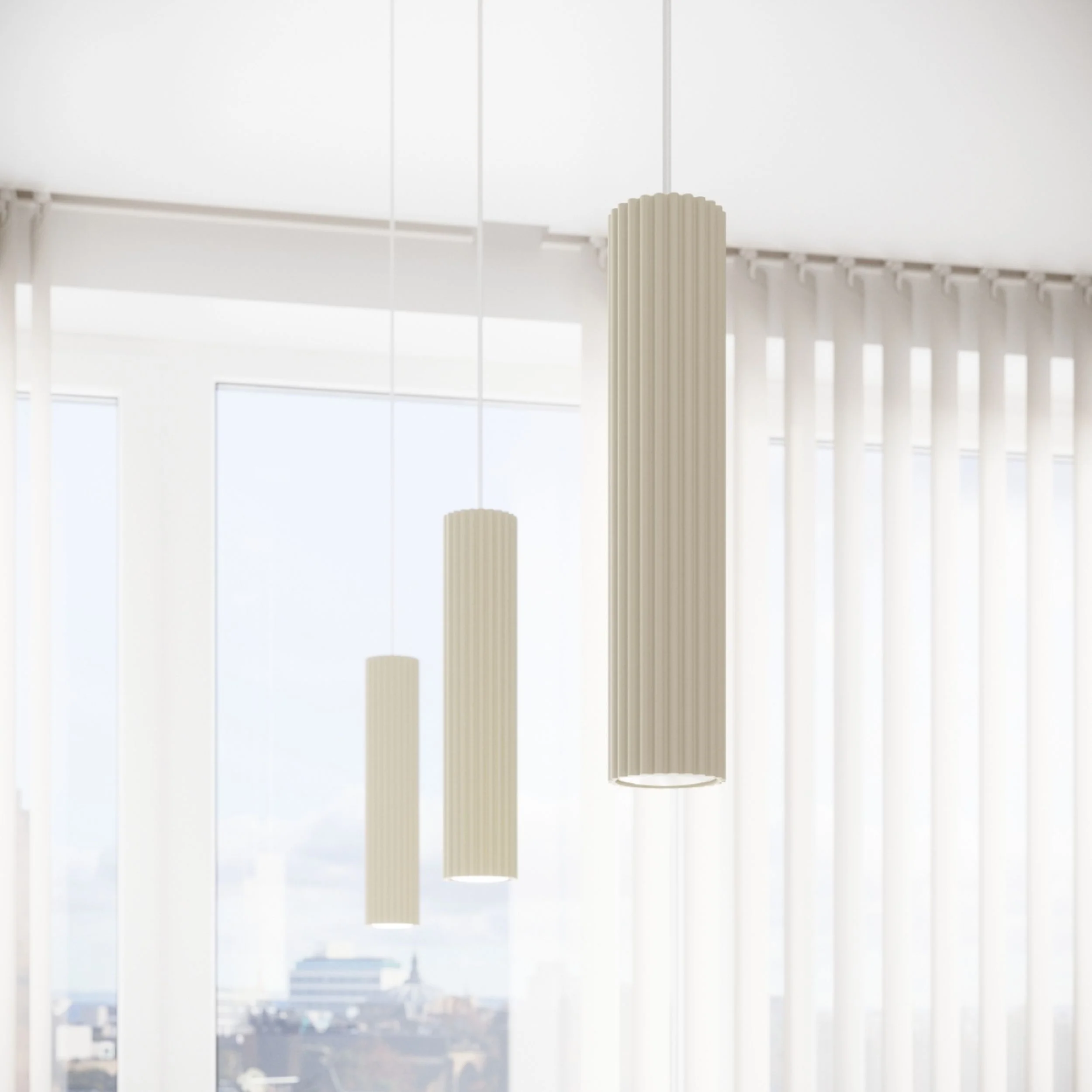 Lampa wisząca Karbon x1 beżowa - Image 3