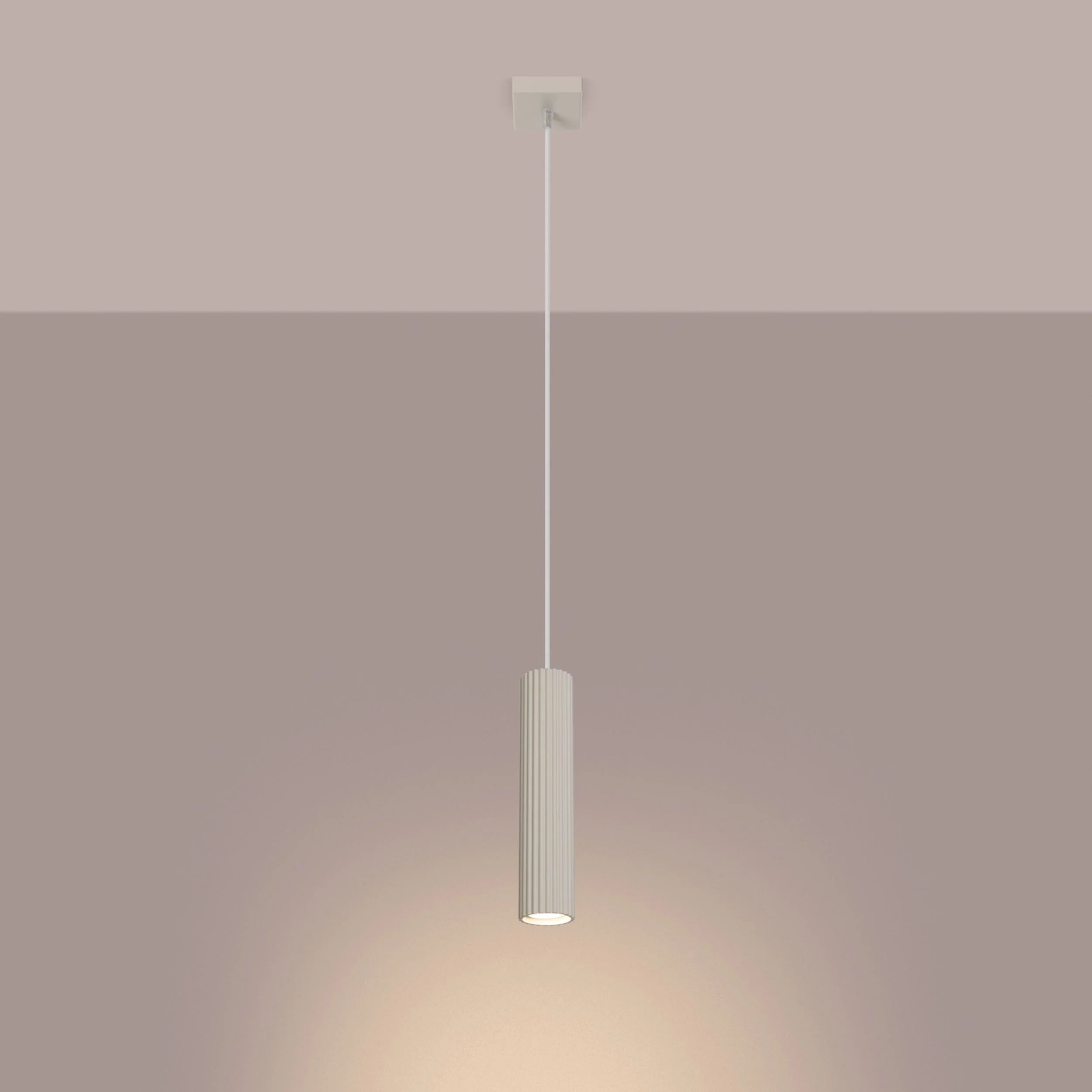 Lampa wisząca Karbon x1 beżowa - Image 5