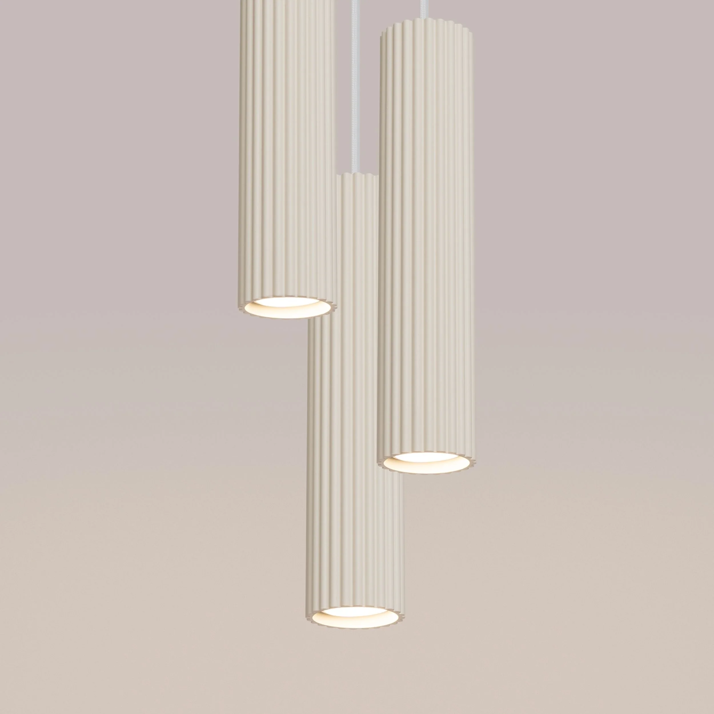Lampa wisząca Karbon x3 beżowa na okrągłej podsufitce - Image 7