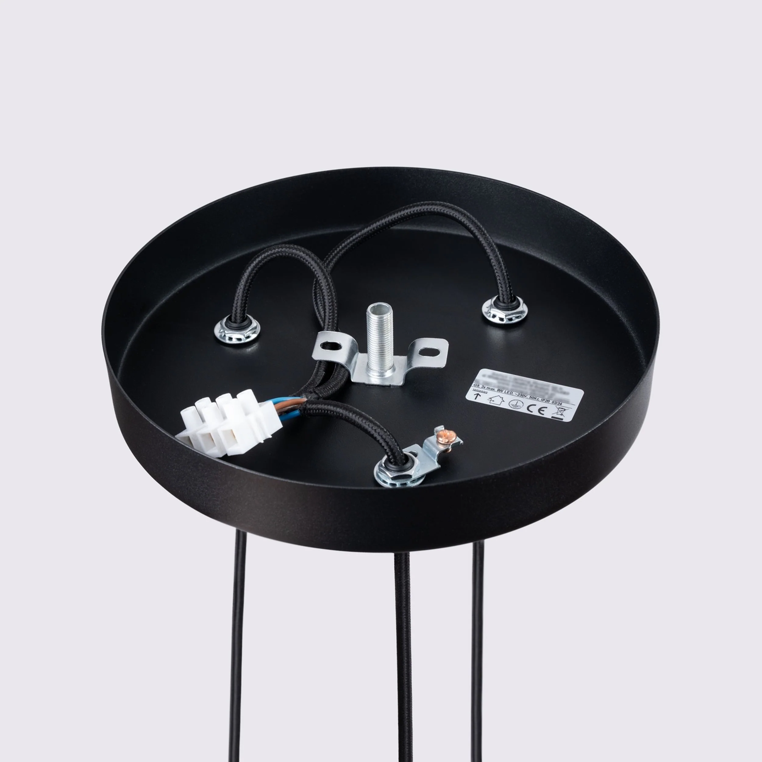 Lampa wisząca Karbon x3 czarna na okrągłej podsufitce - Image 10