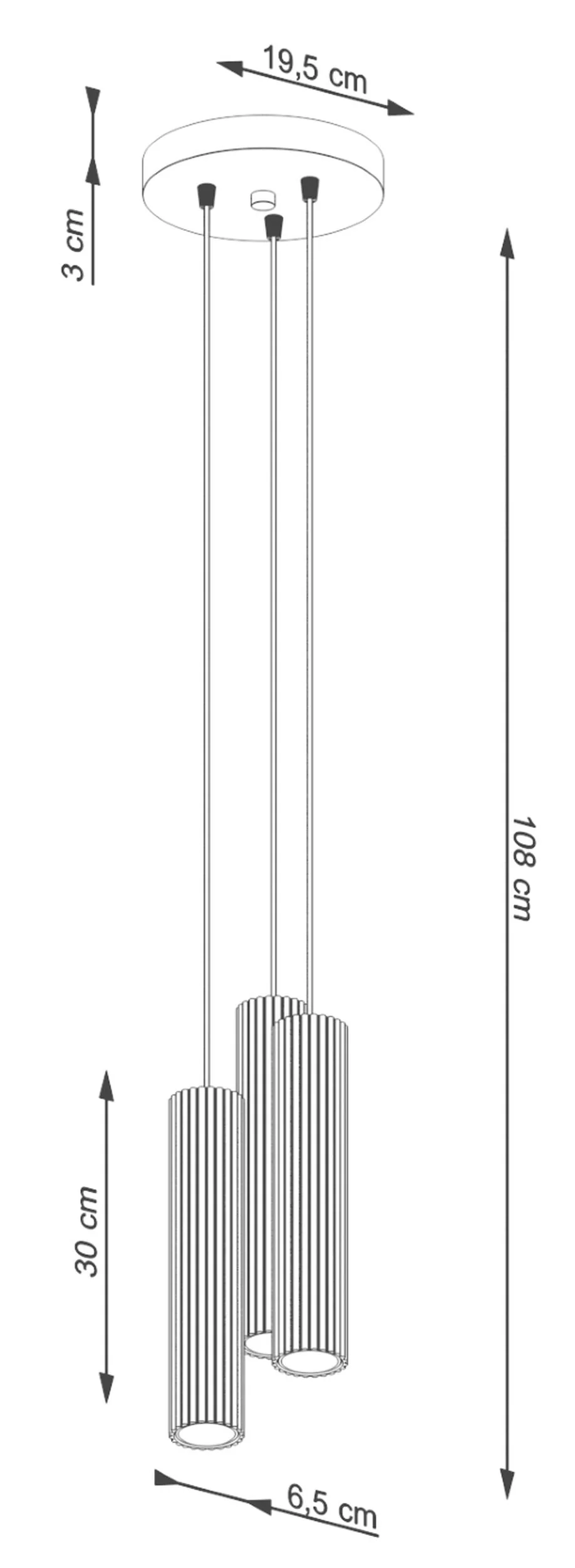 Lampa wisząca Karbon x3 czarna na okrągłej podsufitce - Image 11