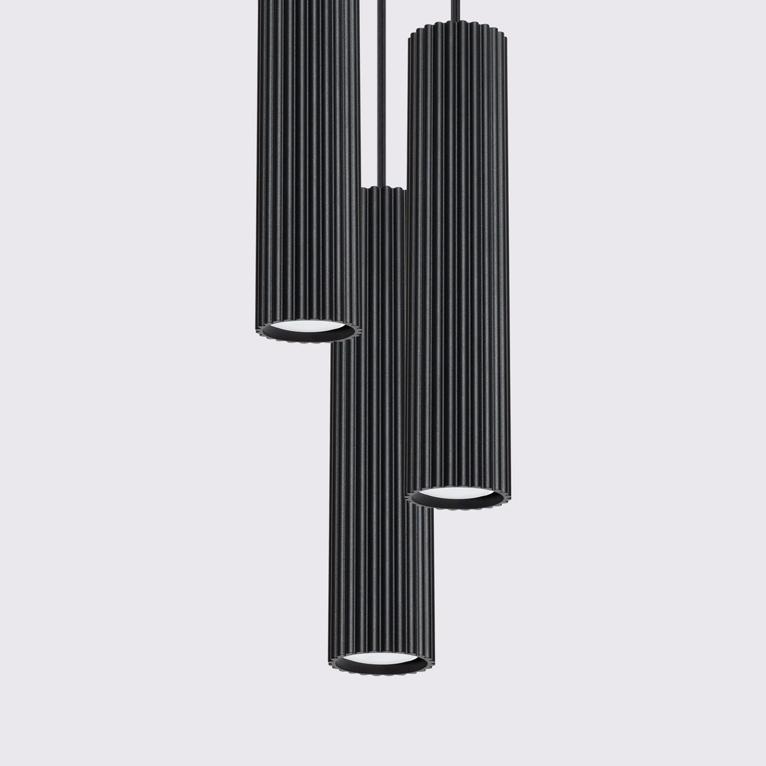 Lampa wisząca Karbon x3 czarna na okrągłej podsufitce - Image 7