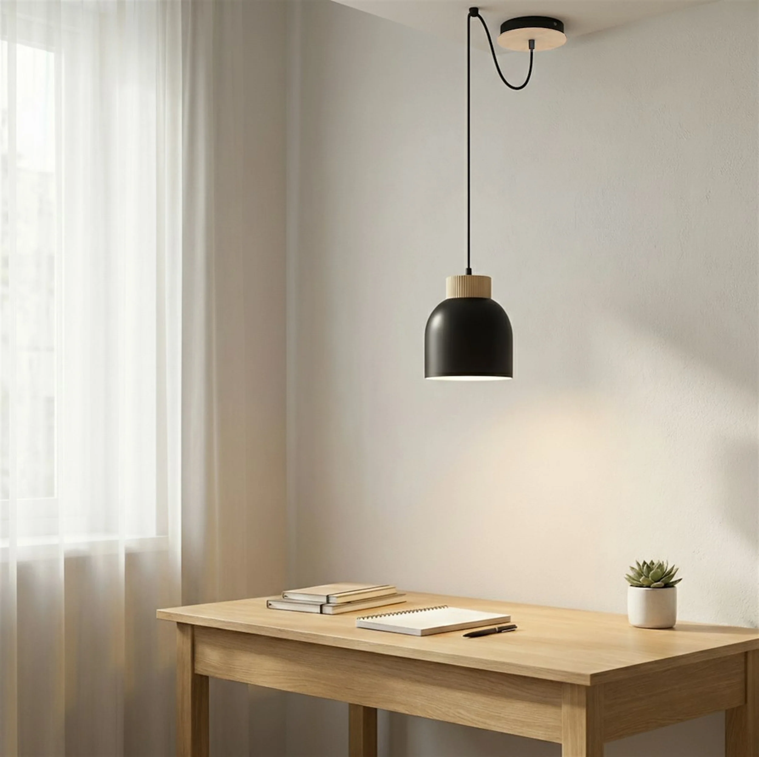 Lampa wisząca Kru x1 czarna - Image 3