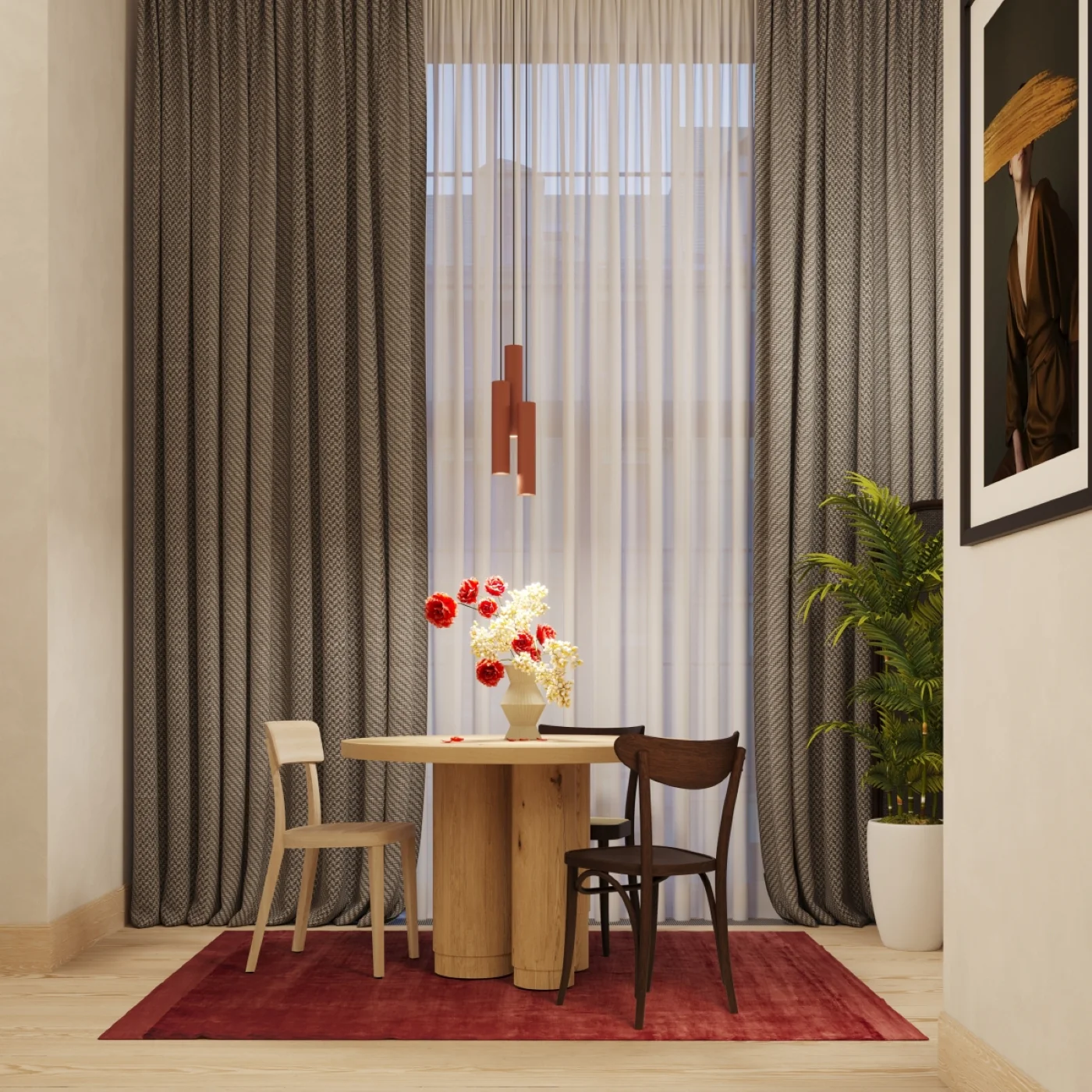 Lampa wisząca Lagos 3P ochra czerwona - Image 2