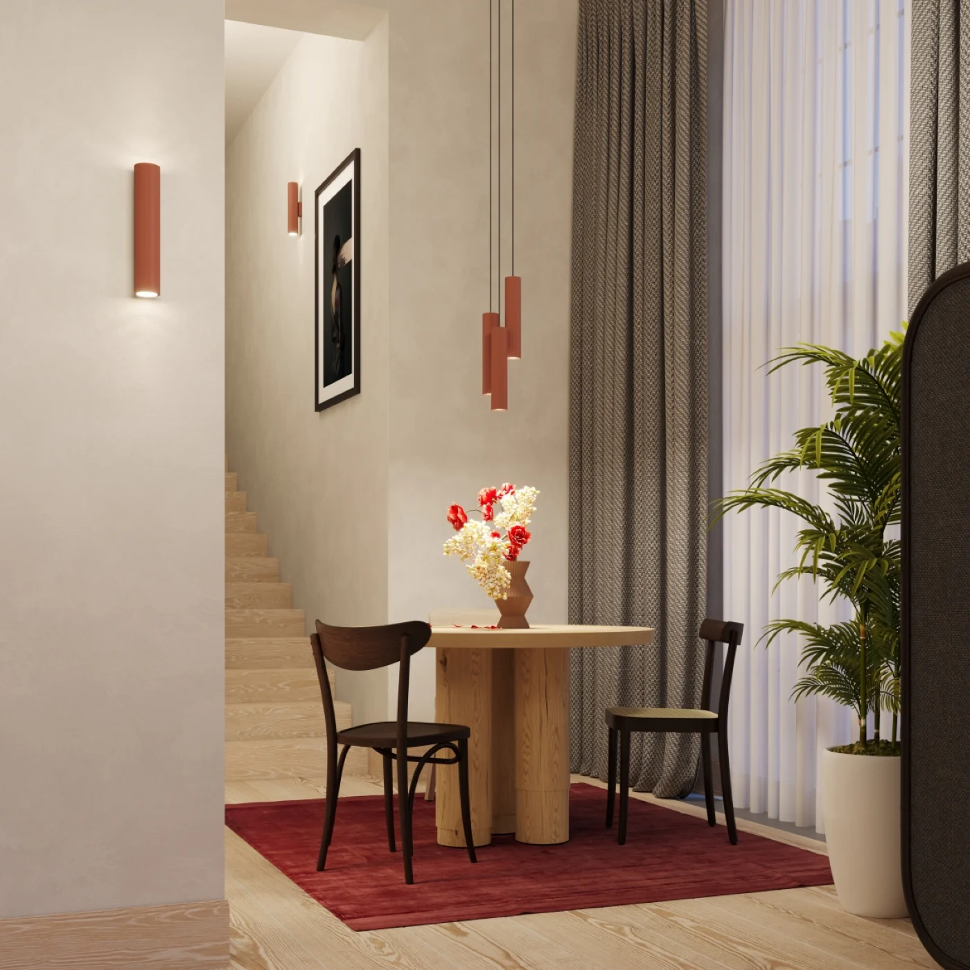 Lampa wisząca Lagos 3P ochra czerwona - Image 3