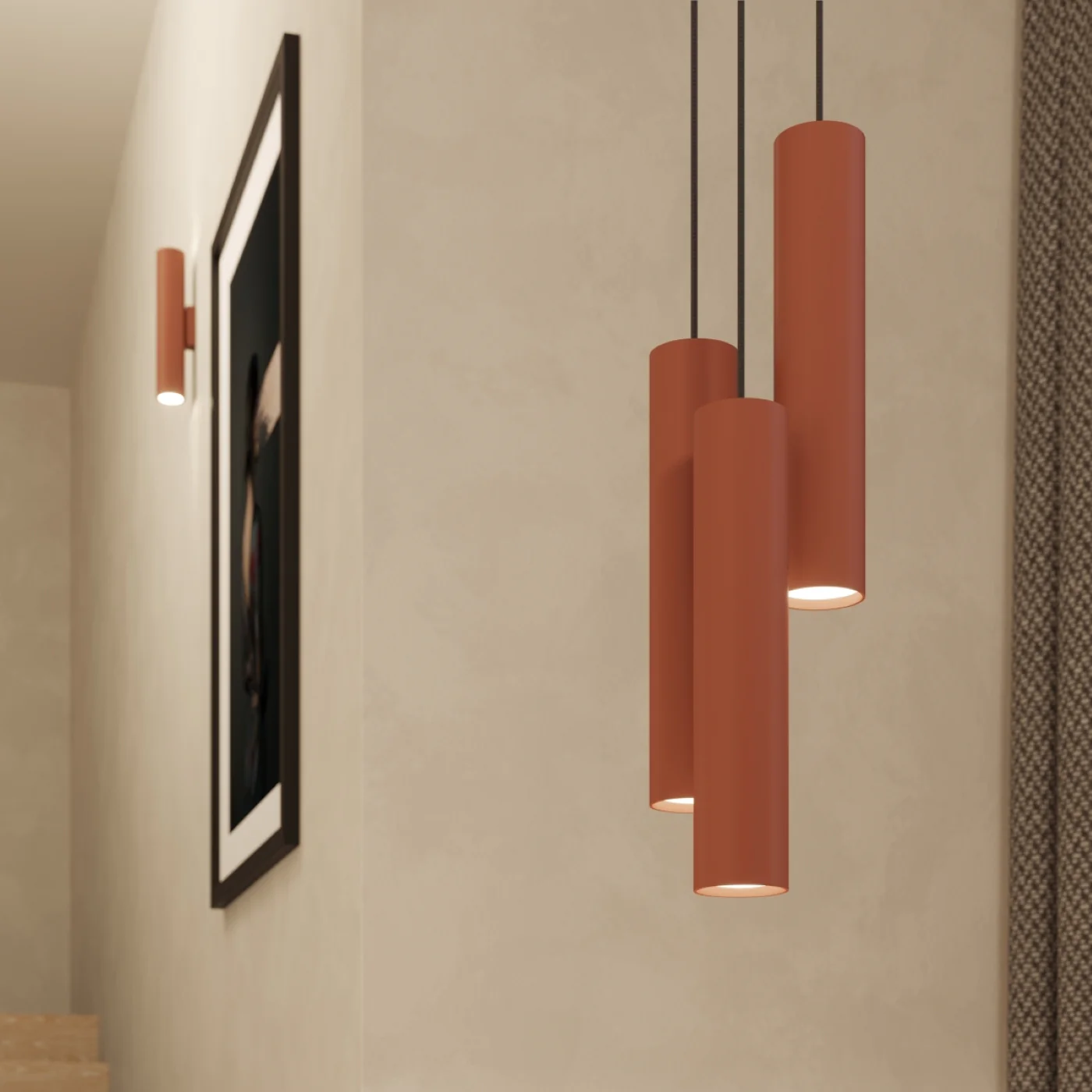 Lampa wisząca Lagos 3P ochra czerwona - Image 4