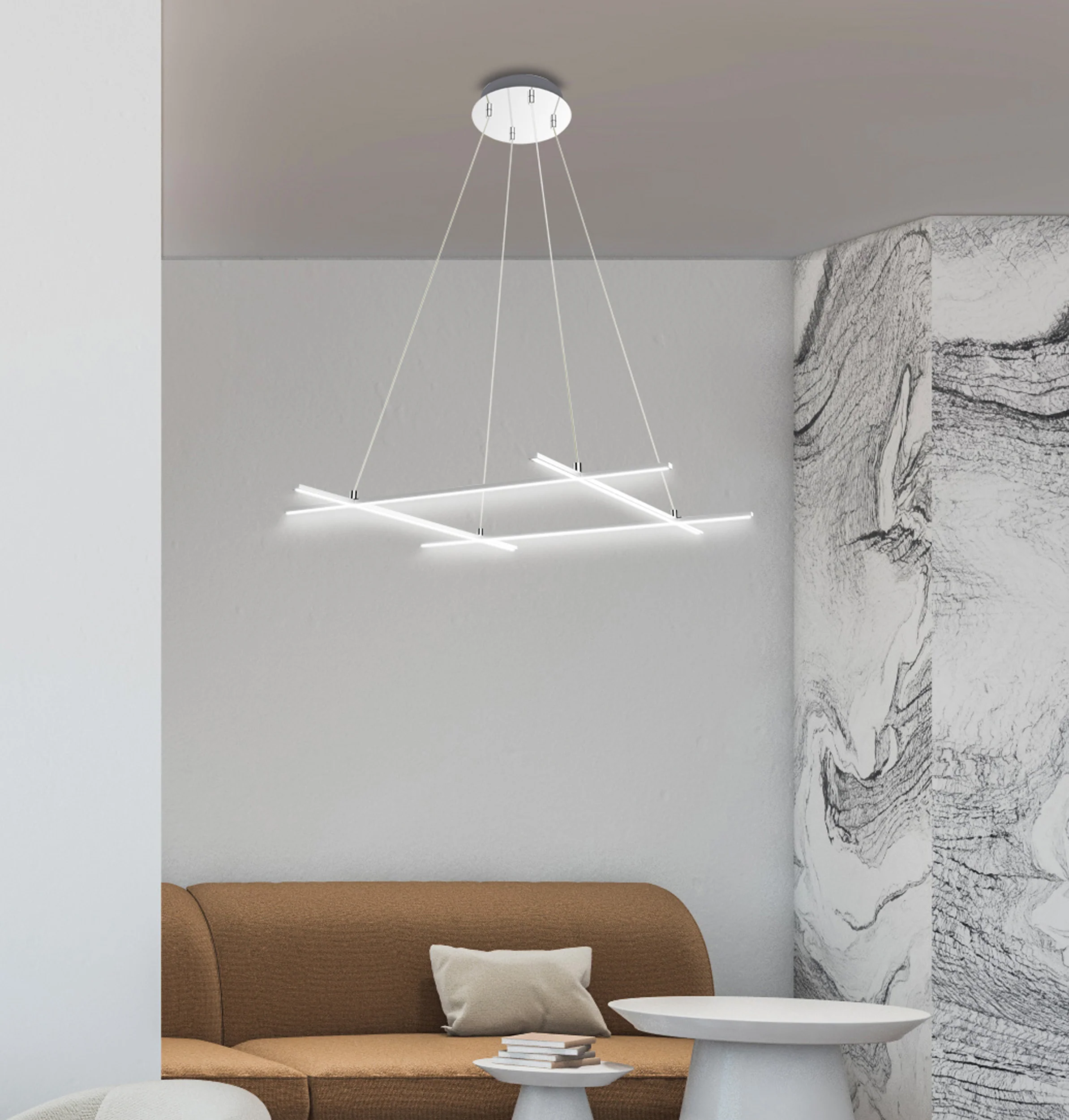 Lampa wisząca LED Andros 70x70 srebrna 4000K 40W - Image 2