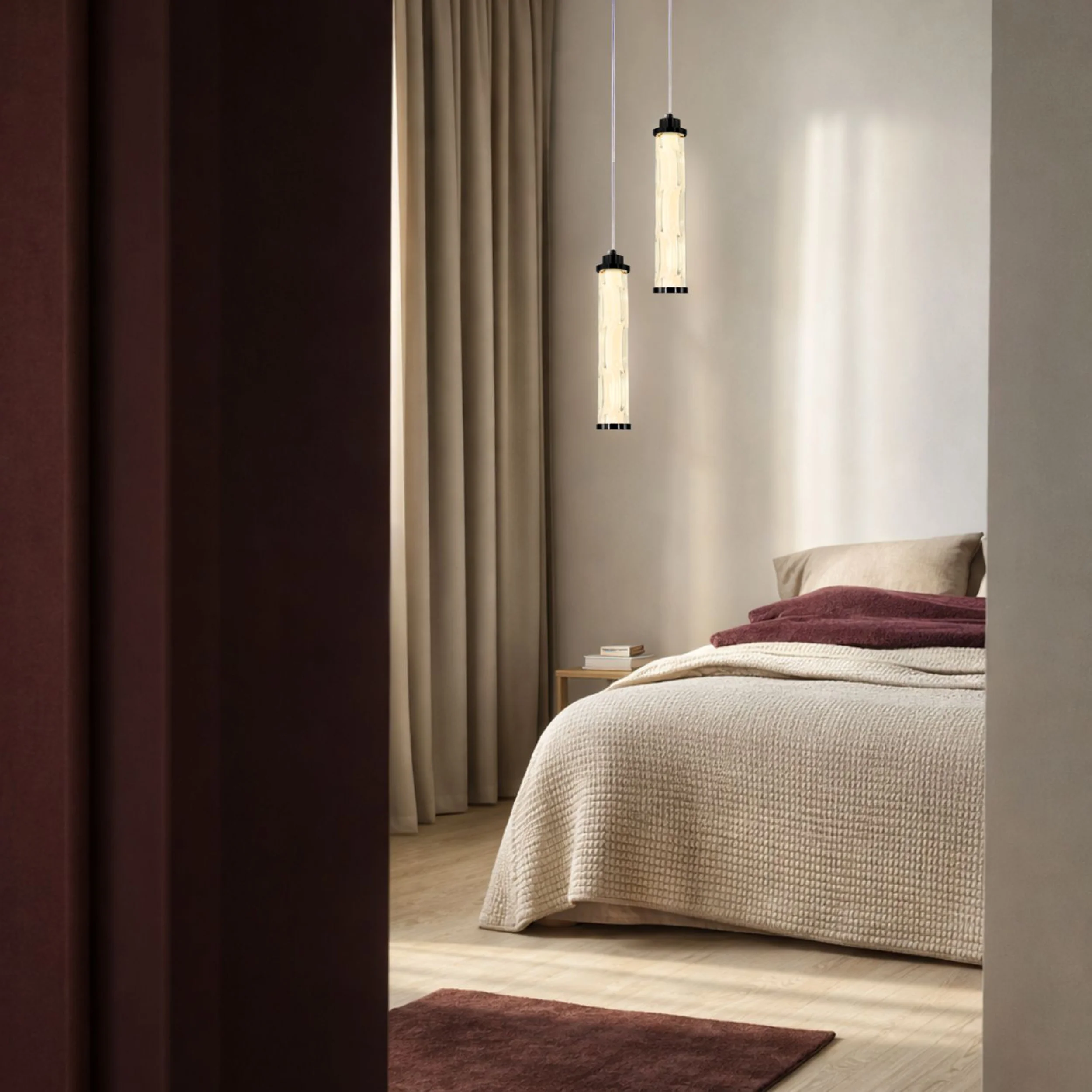 Lampa wisząca LED Corte czarna matowa 3000K 10W z bezbarwnym kloszem - Image 3