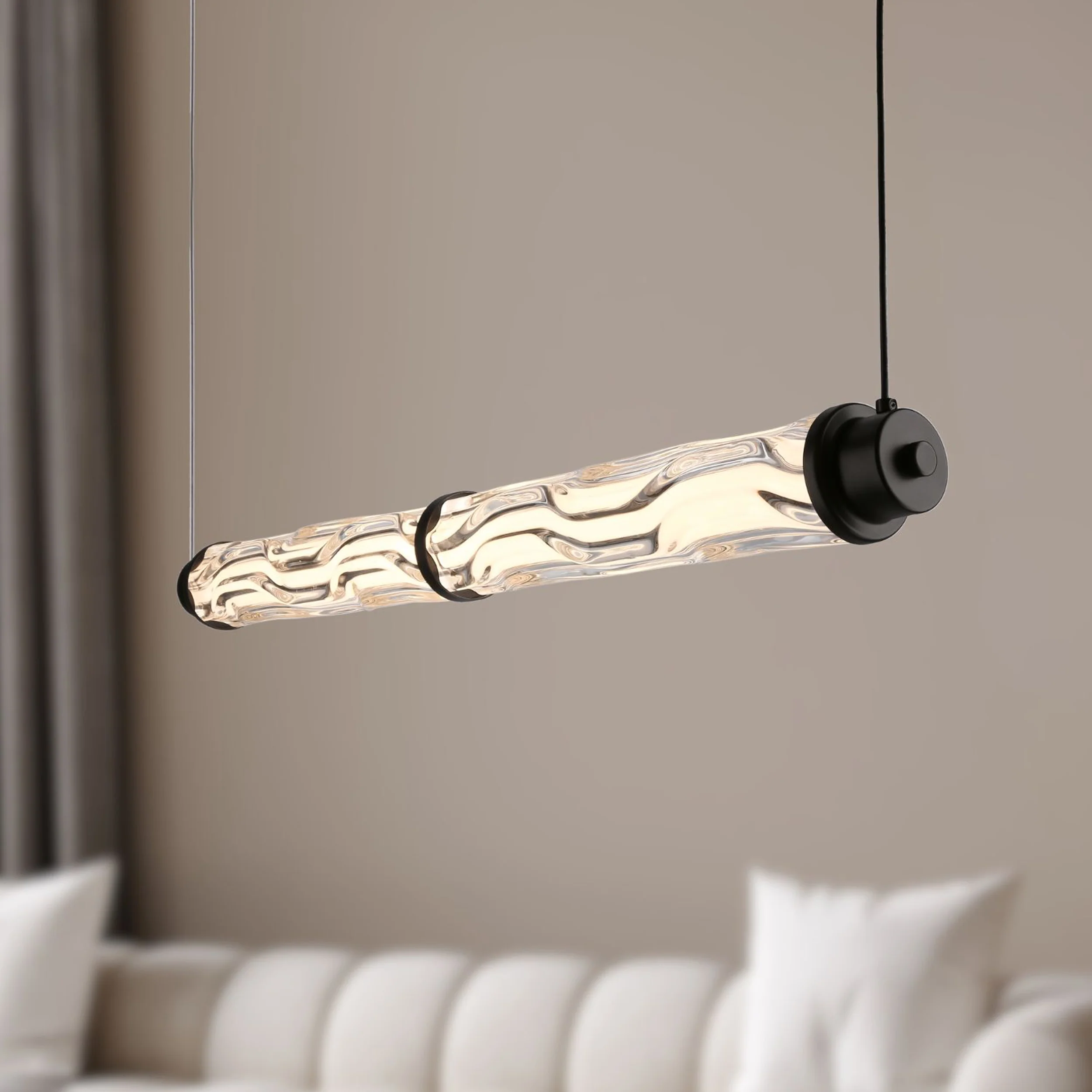 Lampa wisząca LED Corte czarna matowa 3000K 18W z bezbarwnym kloszem - Image 2