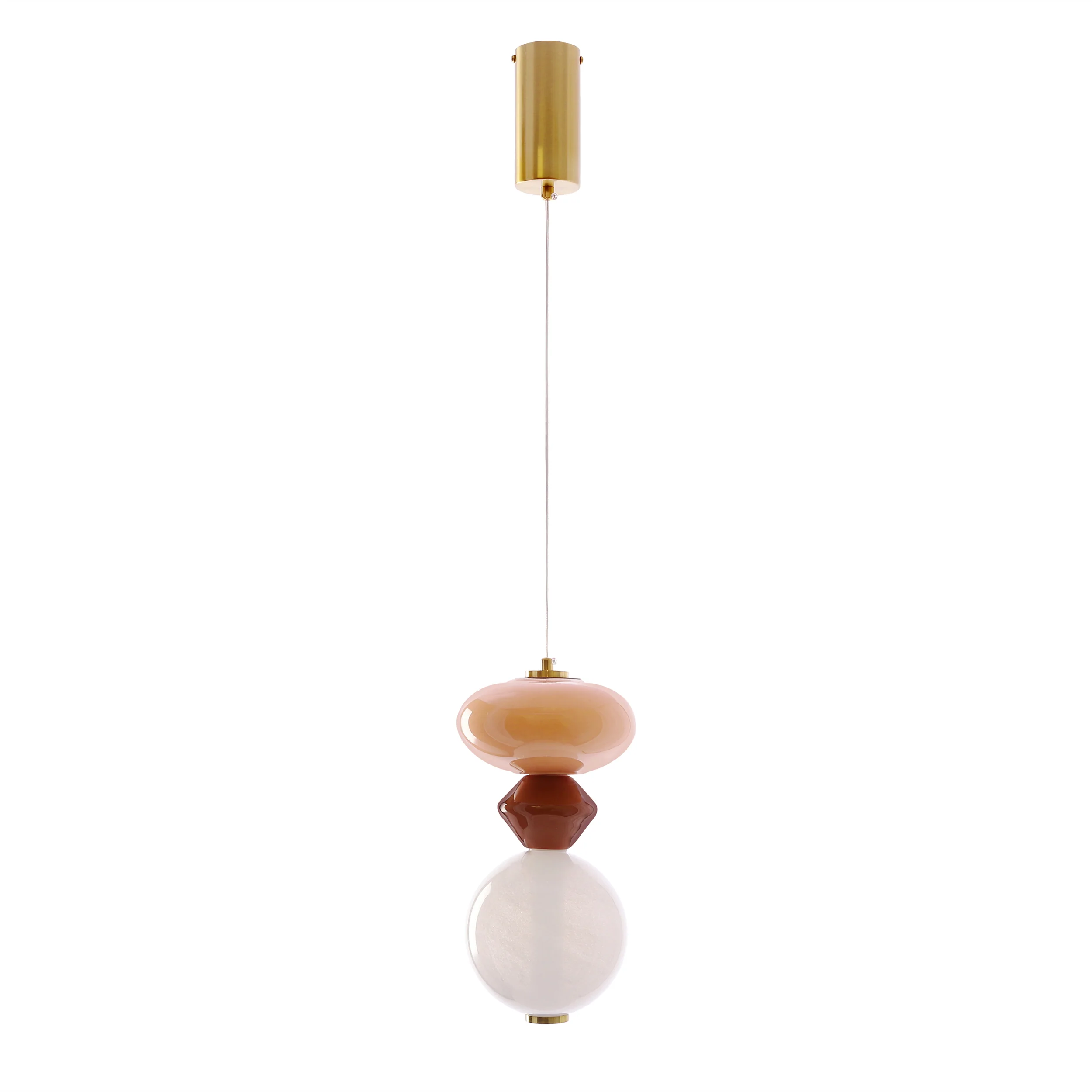 Lampa wisząca LED Flores brązowo-pomarańczowa 3000K 10W z białym kloszem