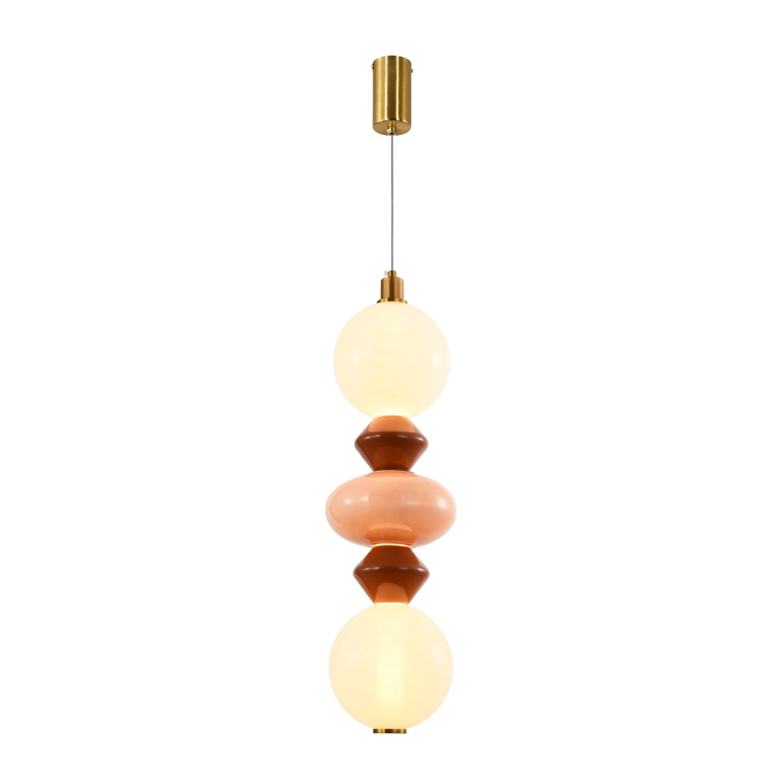 Lampa wisząca LED Flores brązowo-pomarańczowa 3000K 15W z białym kloszem