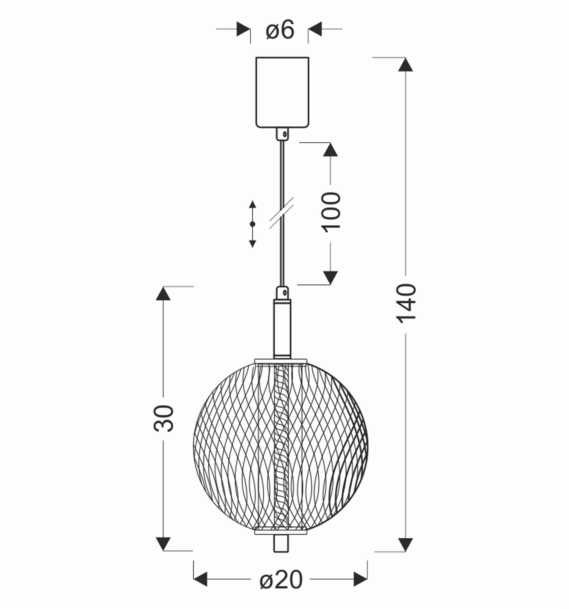 Lampa Wisząca LED Puma 20 cm czarna - Image 5