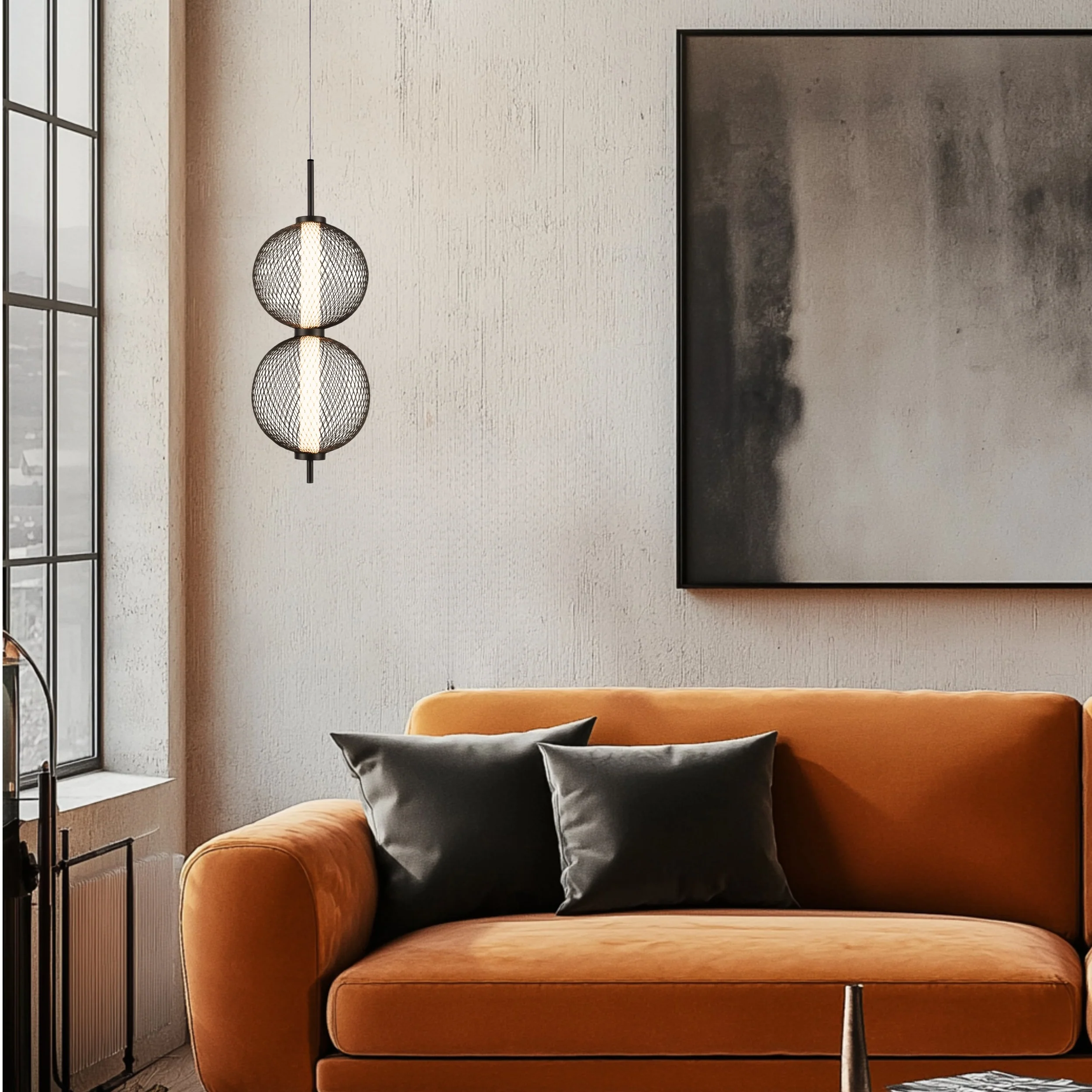Lampa Wisząca LED Puma x2 14 cm czarna - Image 4