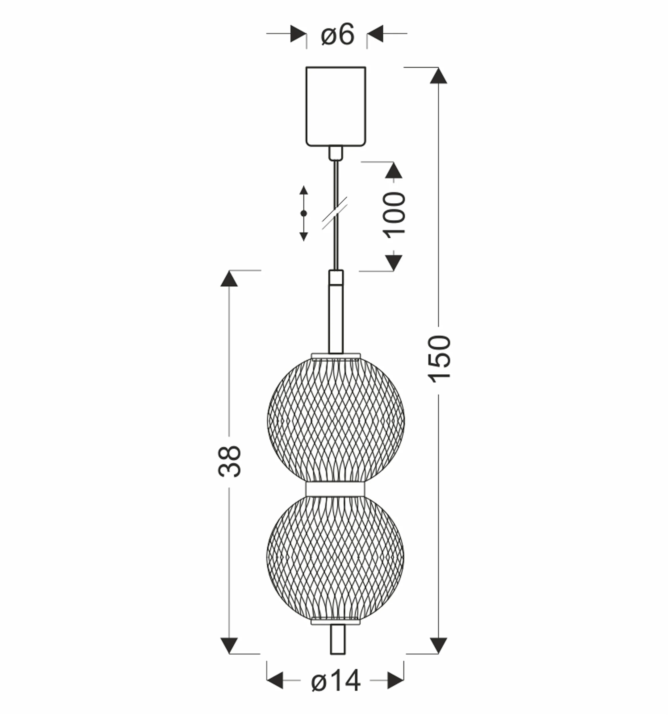 Lampa Wisząca LED Puma x2 14 cm czarna - Image 5
