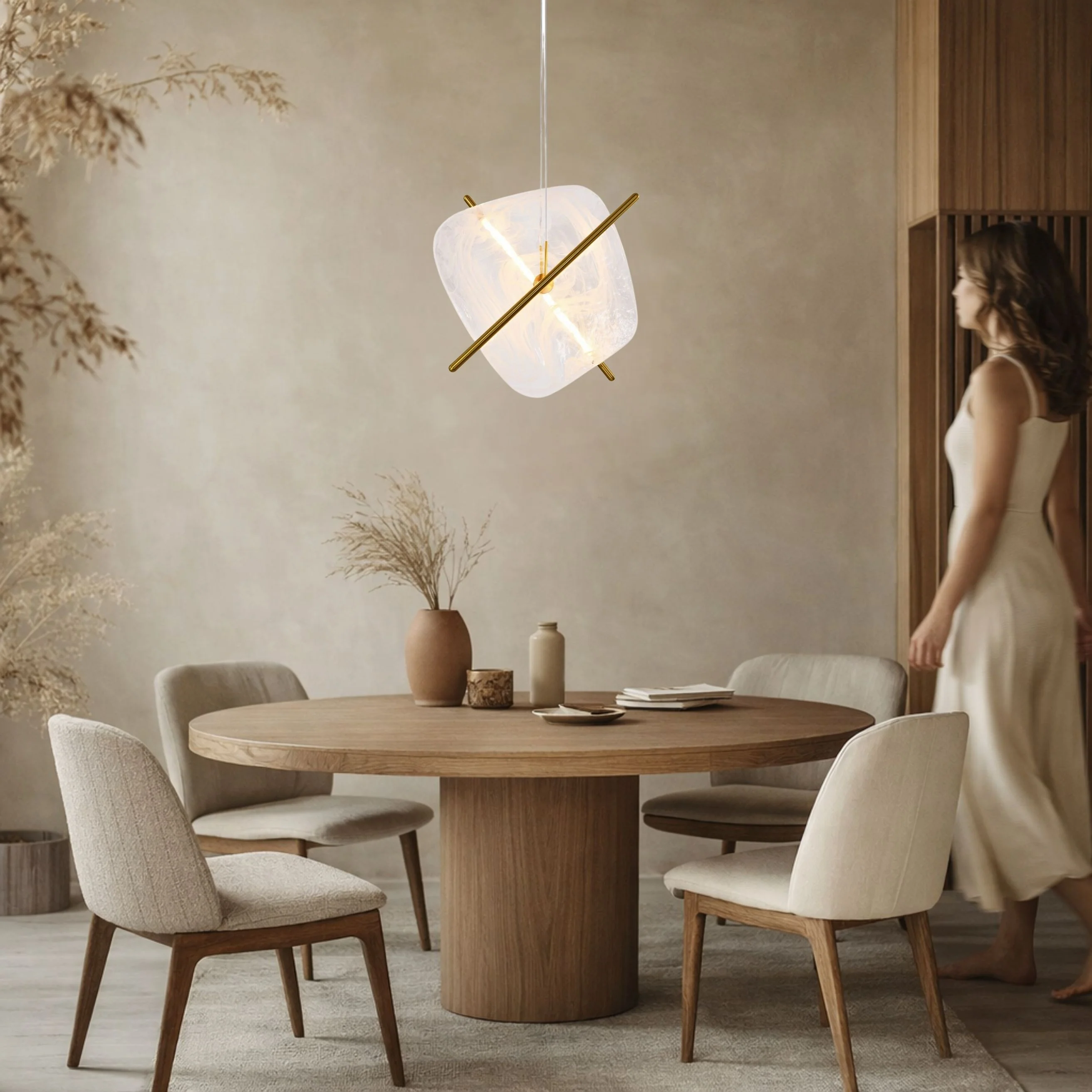 Lampa wisząca LED Relax brązowa kwadratowa 3000K 15W z białym kloszem - Image 3