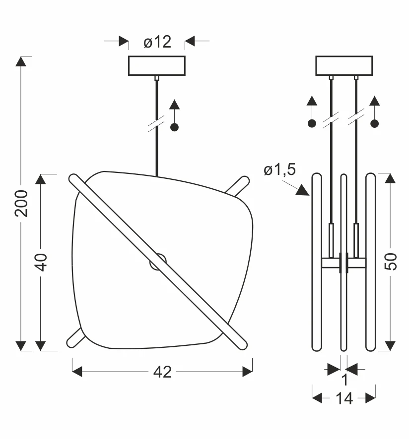 Lampa wisząca LED Relax brązowa kwadratowa 3000K 15W z białym kloszem - Image 4