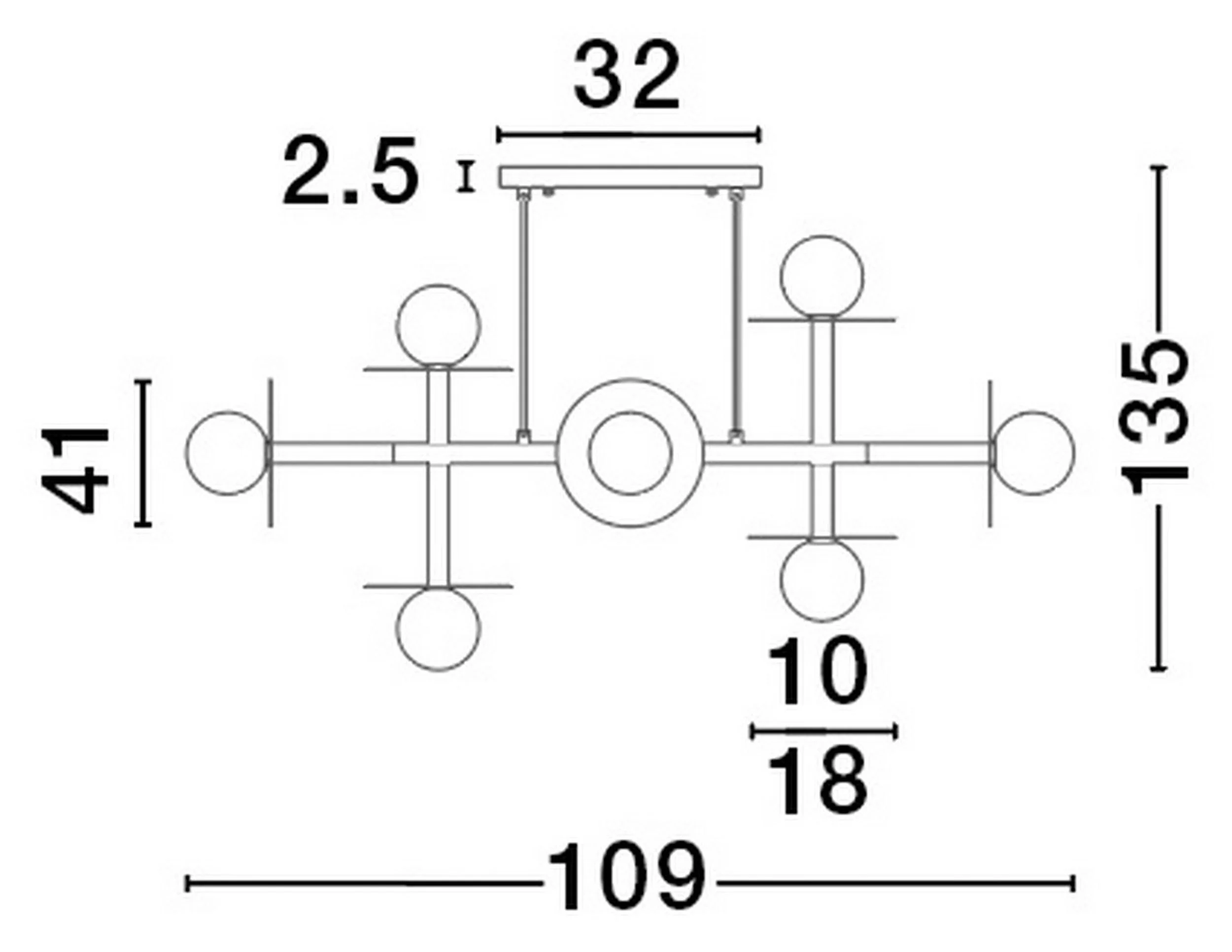 Lampa wisząca Letarian x8 złota - Image 2