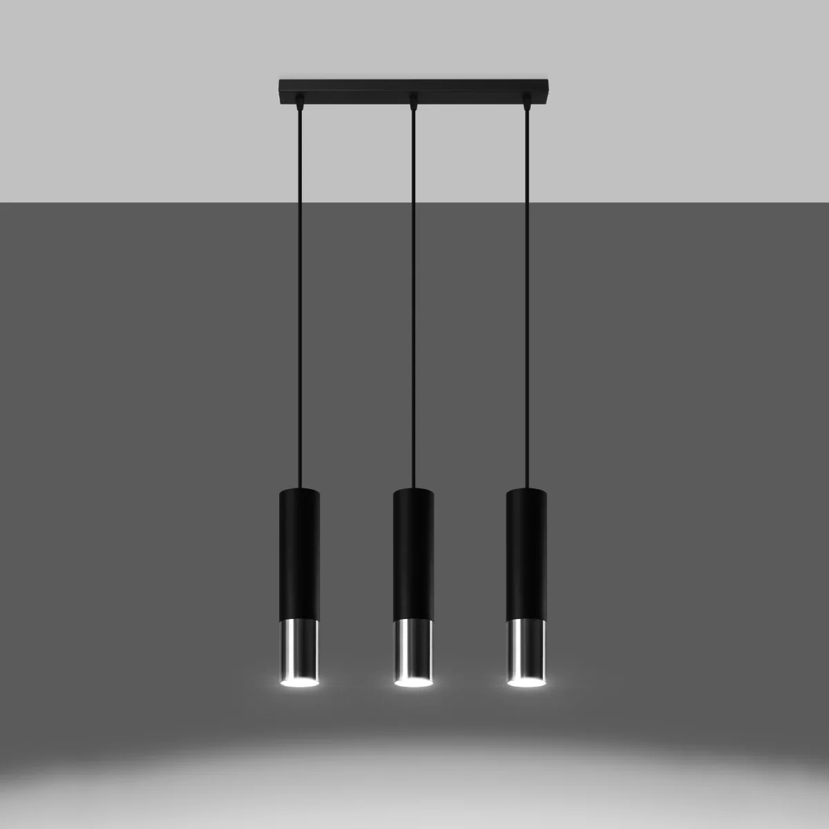 Lampa wisząca Loopez 3L czarny/chrom - Image 6