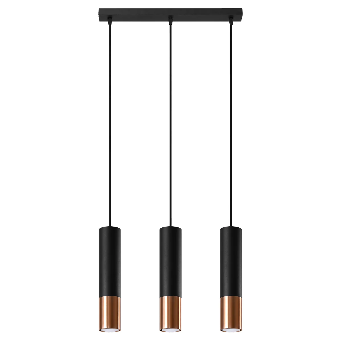 Lampa wisząca Loopez 3L czarny/miedź