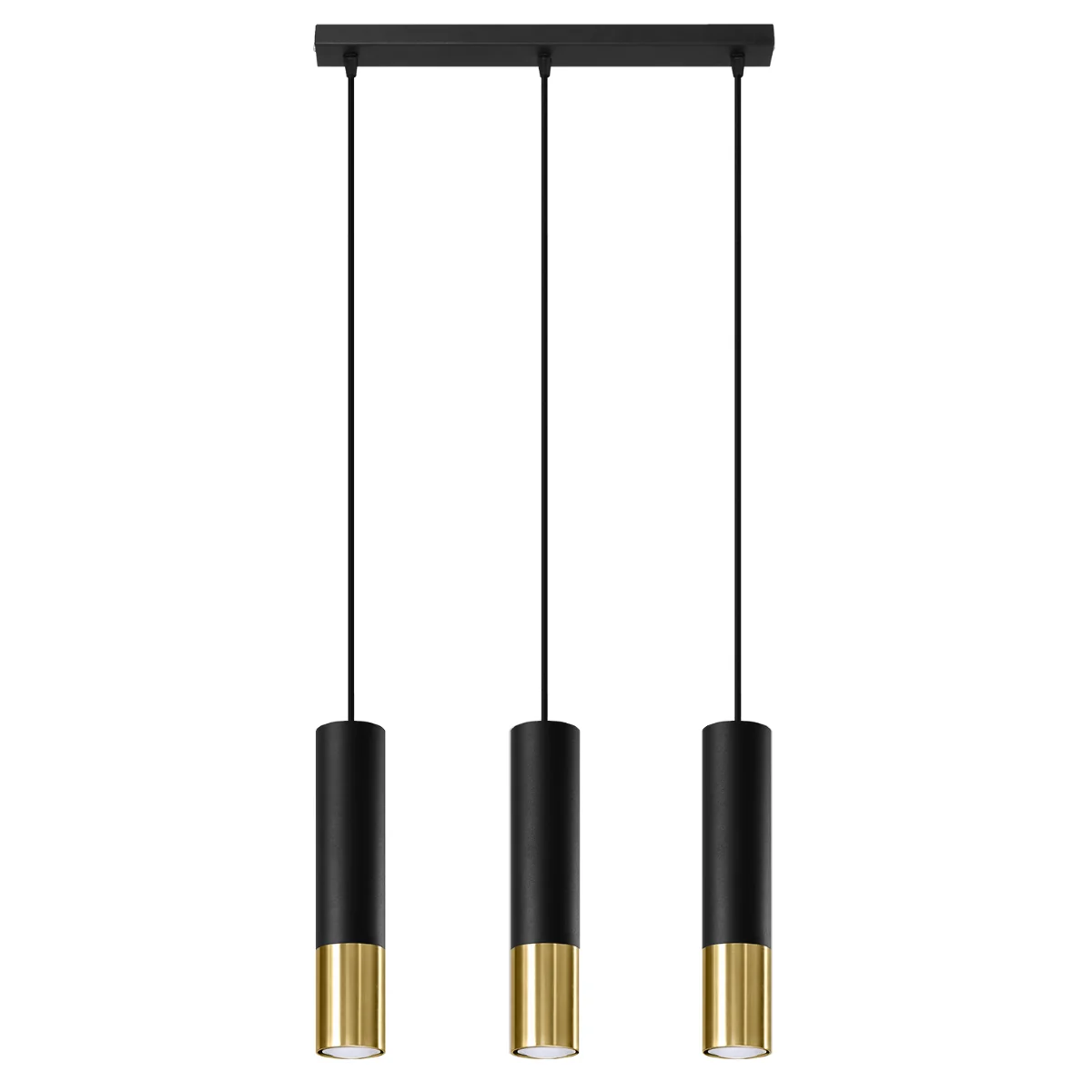 Lampa wisząca Loopez 3L czarny/złoty